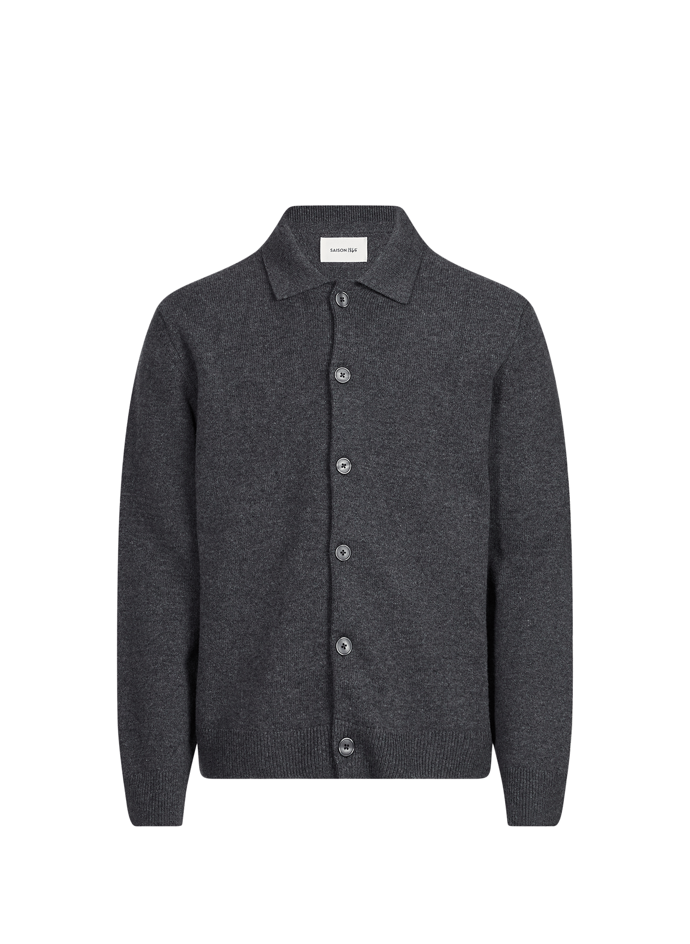 Wool polo collar cardigan SAISON 1865