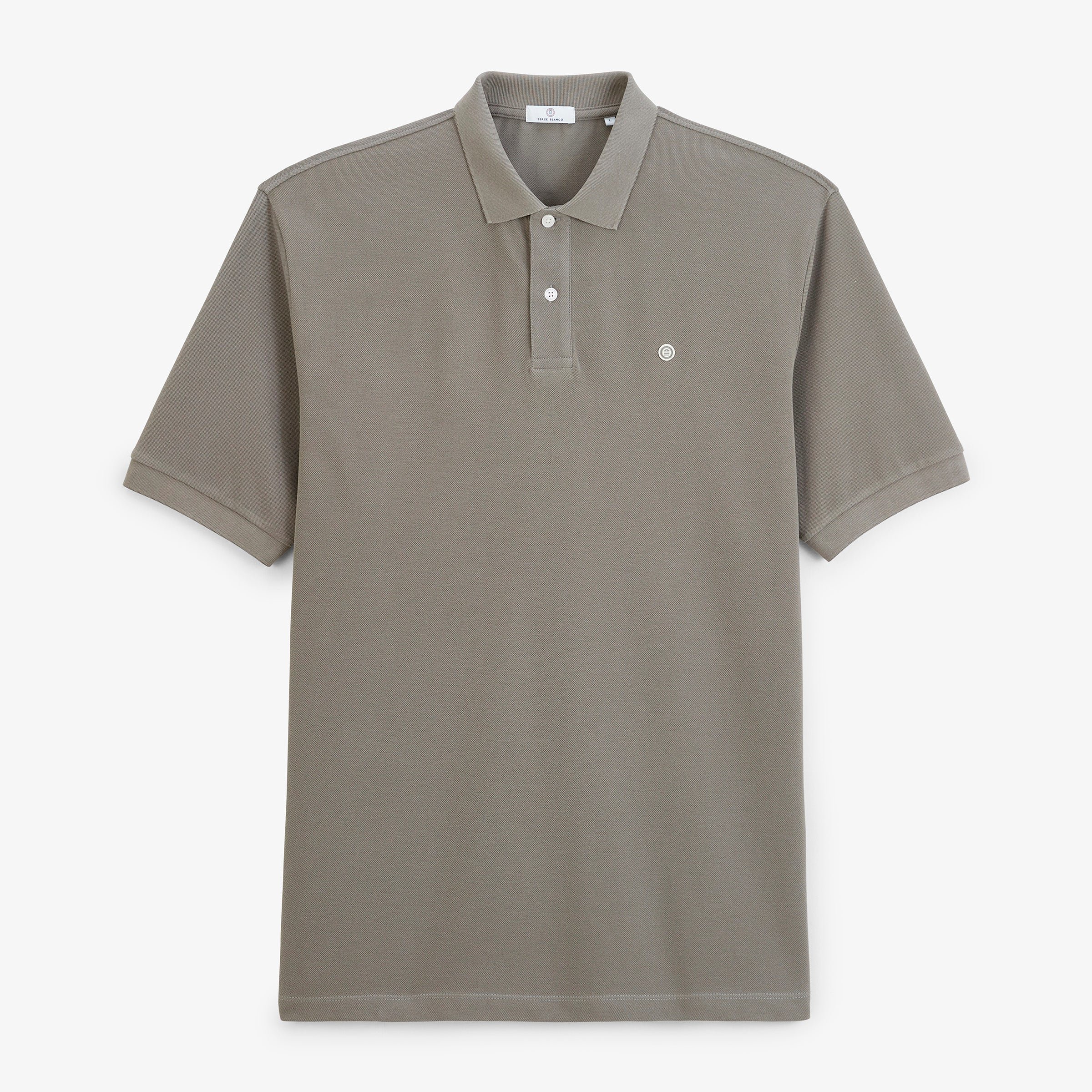 Lucas short-sleeve grey feather cotton piqué polo. SERGE BLANCO Grey