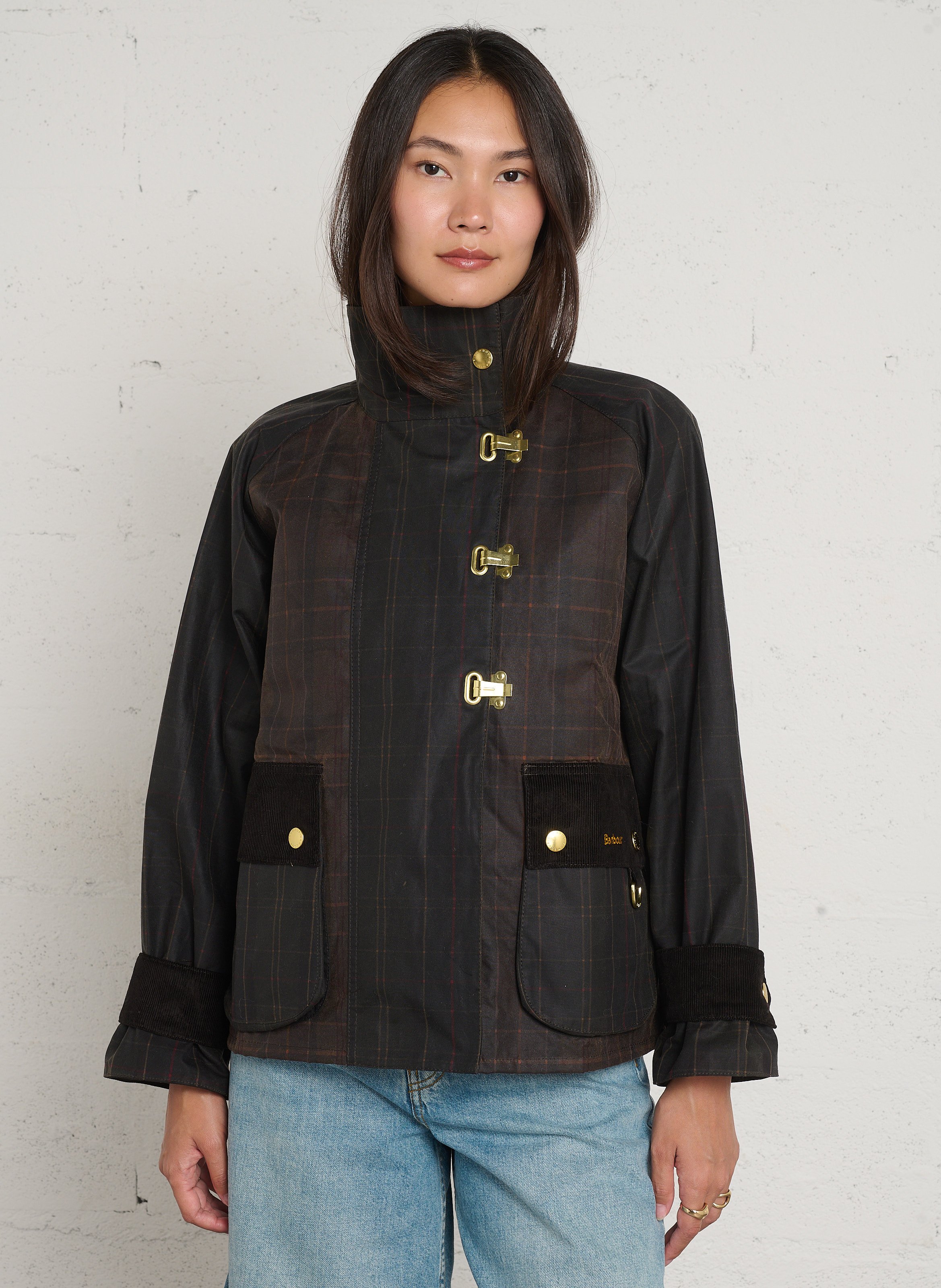 Ruime jas met opstaande kraag van katoen BARBOUR Kaki