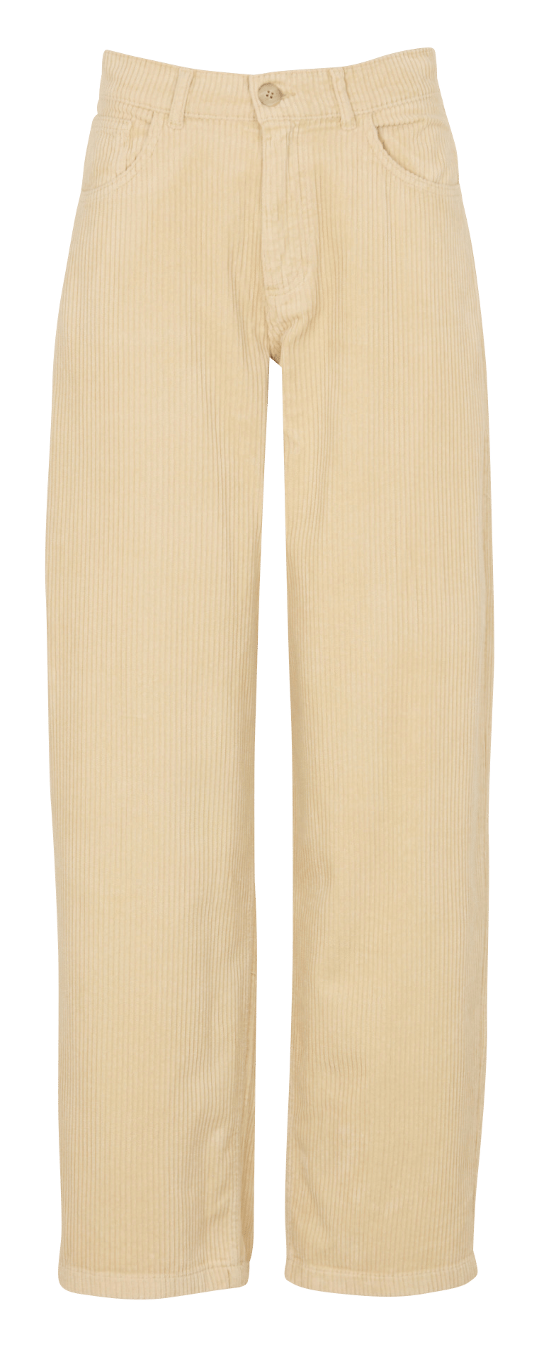 Pantalon droit côtelé en coton THE NEW SOCIETY Beige