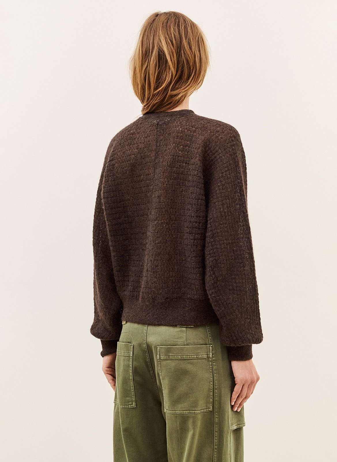 Gilet ample en laine mélangée | Marron BA&SH Femme