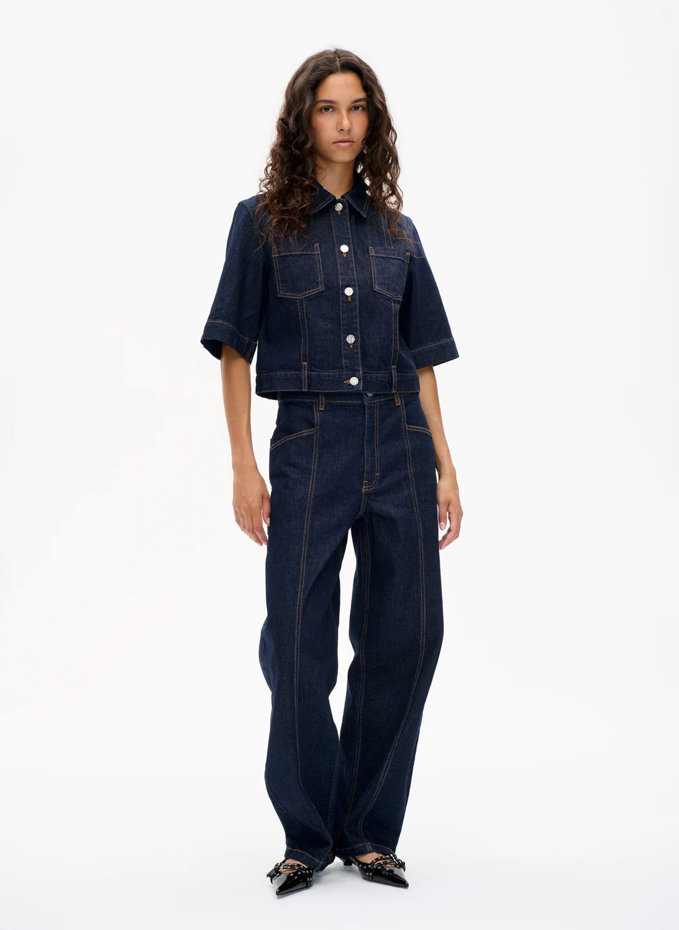 Chemise droite col classique en coton bio mélangé BAUM UND PFERDGARTEN Bleu