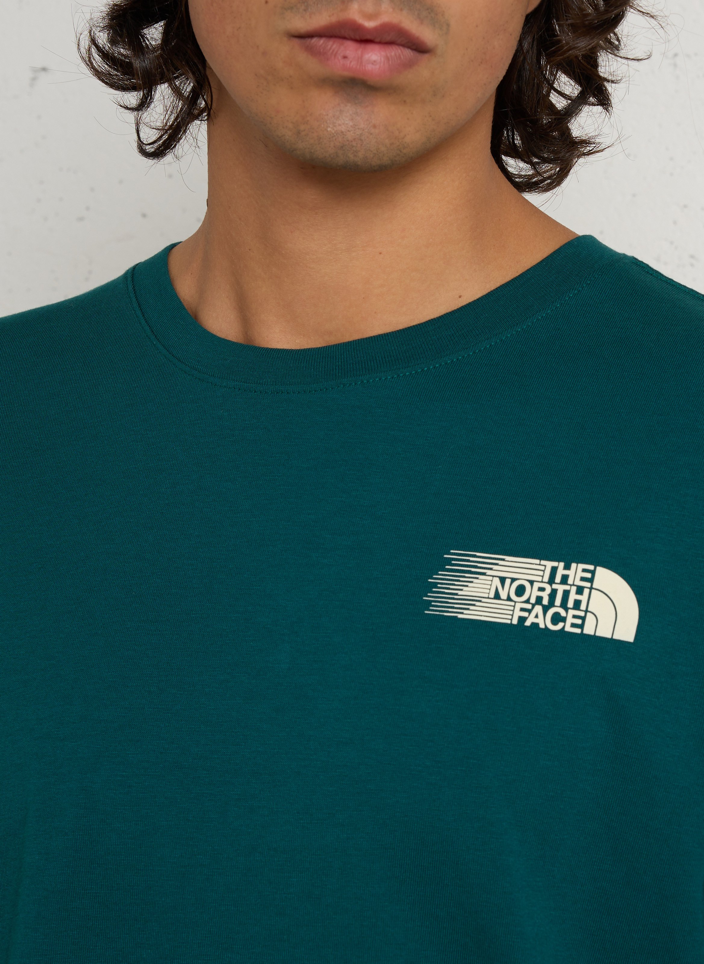 Tee-shirt droit col rond en coton THE NORTH FACE Bleu