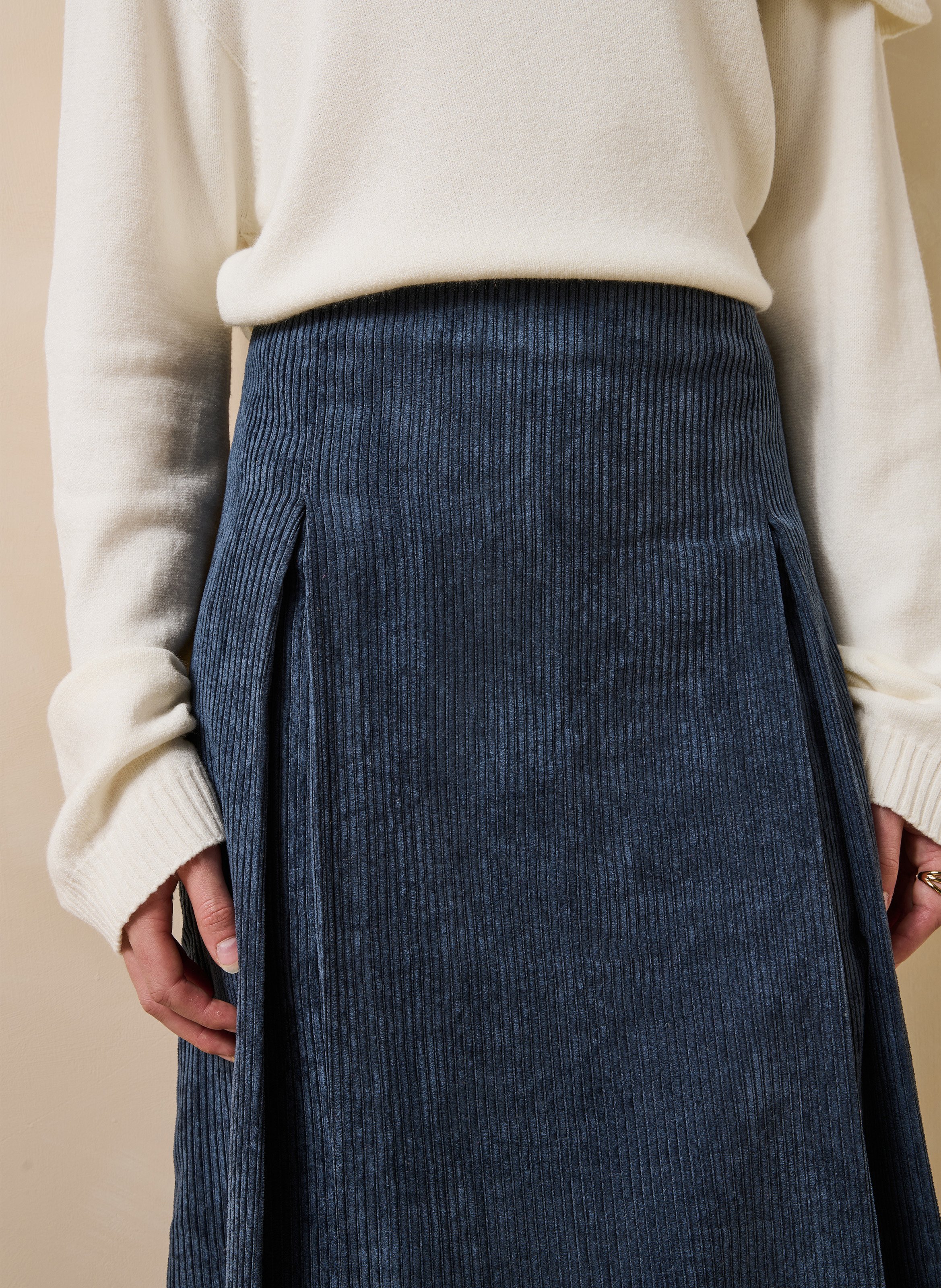 Flared corduroy skirt LA FEE MARABOUTEE Blue