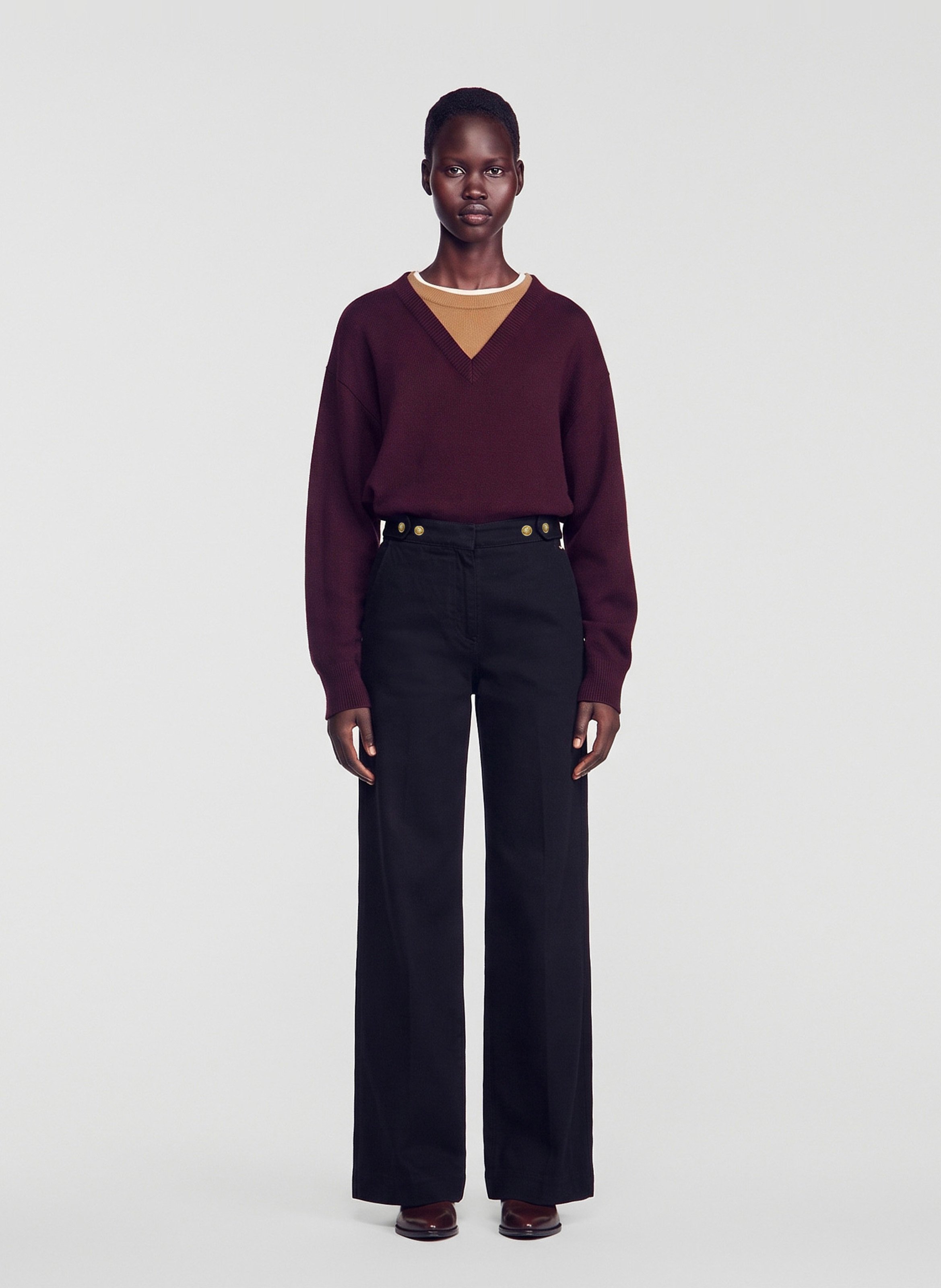 Grote katoenen jeans SANDRO Zwart
