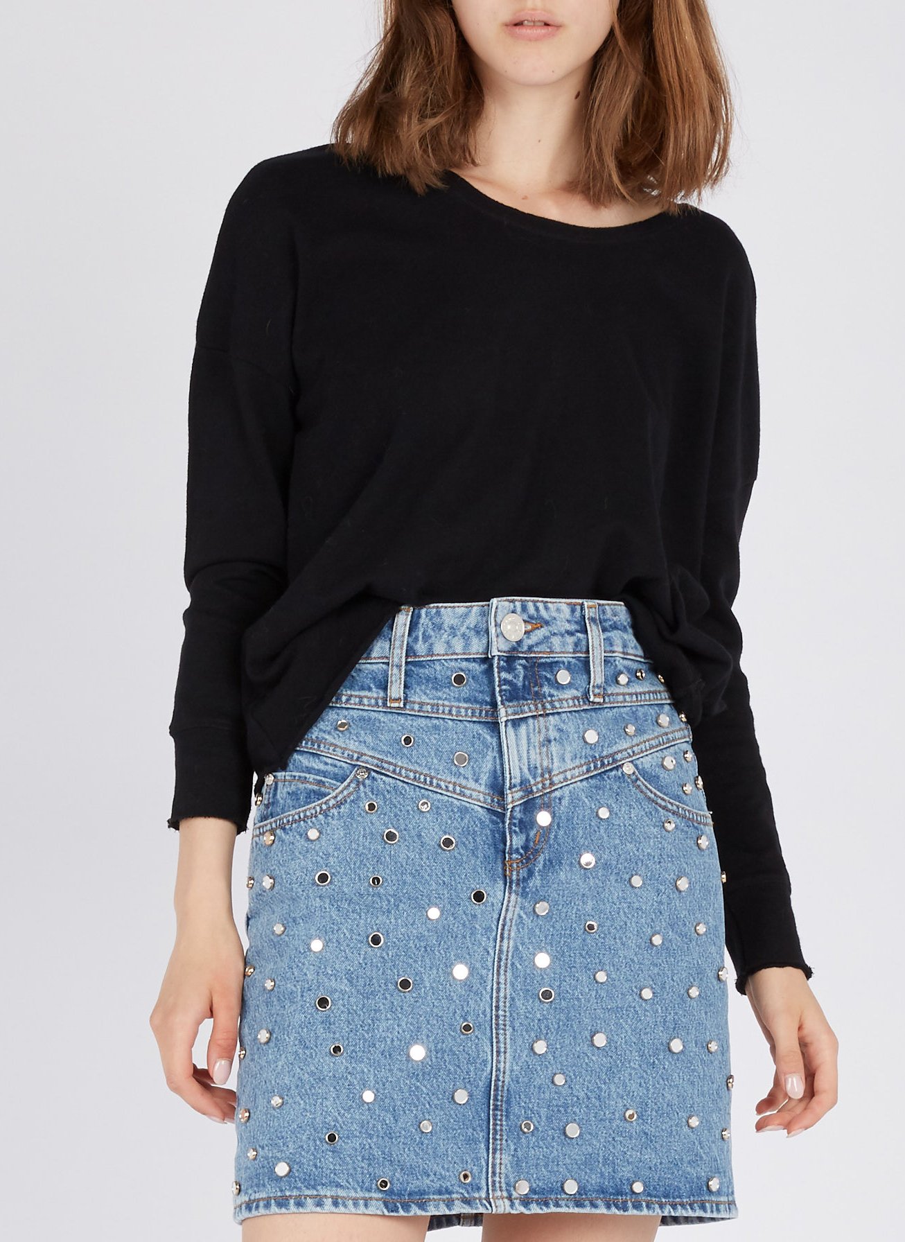 Tee-shirt col bateau en coton AMERICAN VINTAGE Noir