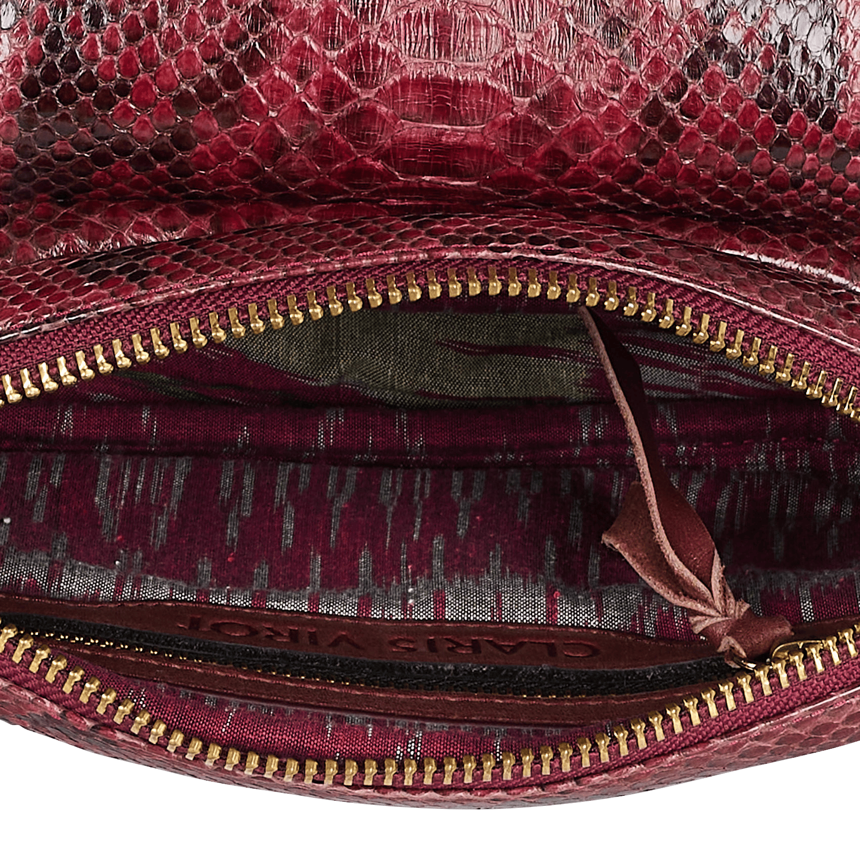 Sac bandoulière en python CLARIS VIROT Rouge