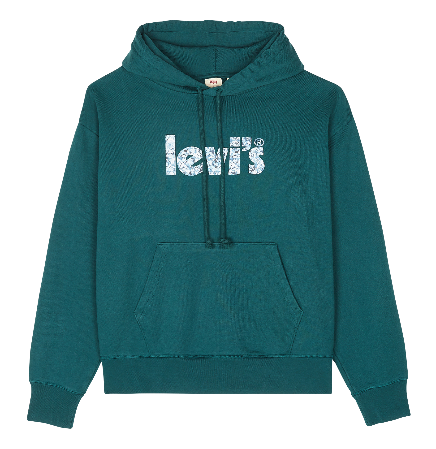 Sweat à capuche sérigraphié en coton mélangé  LEVI'S Vert