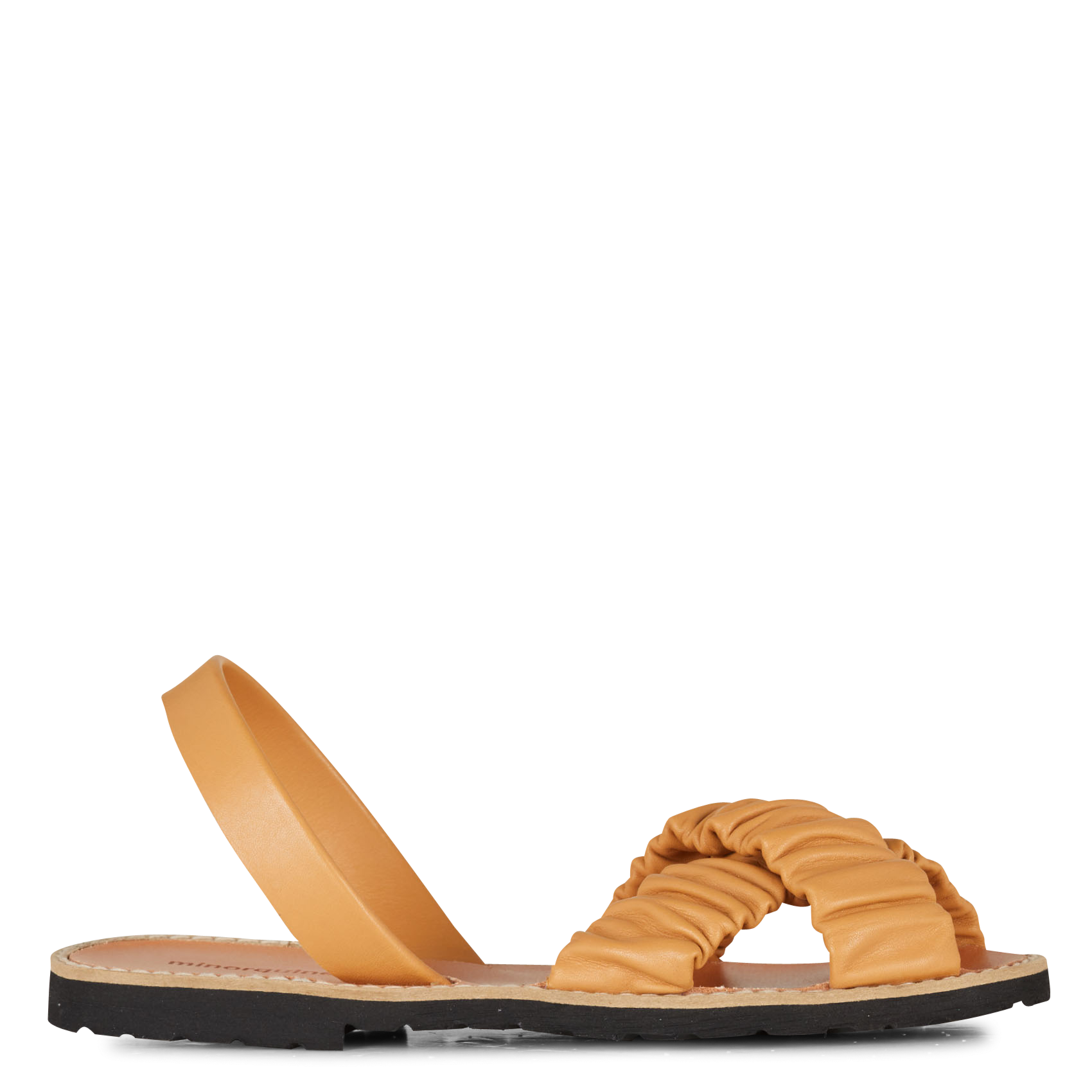 Gladde, leren sandalen met geplooide riempjes MINORQUINES