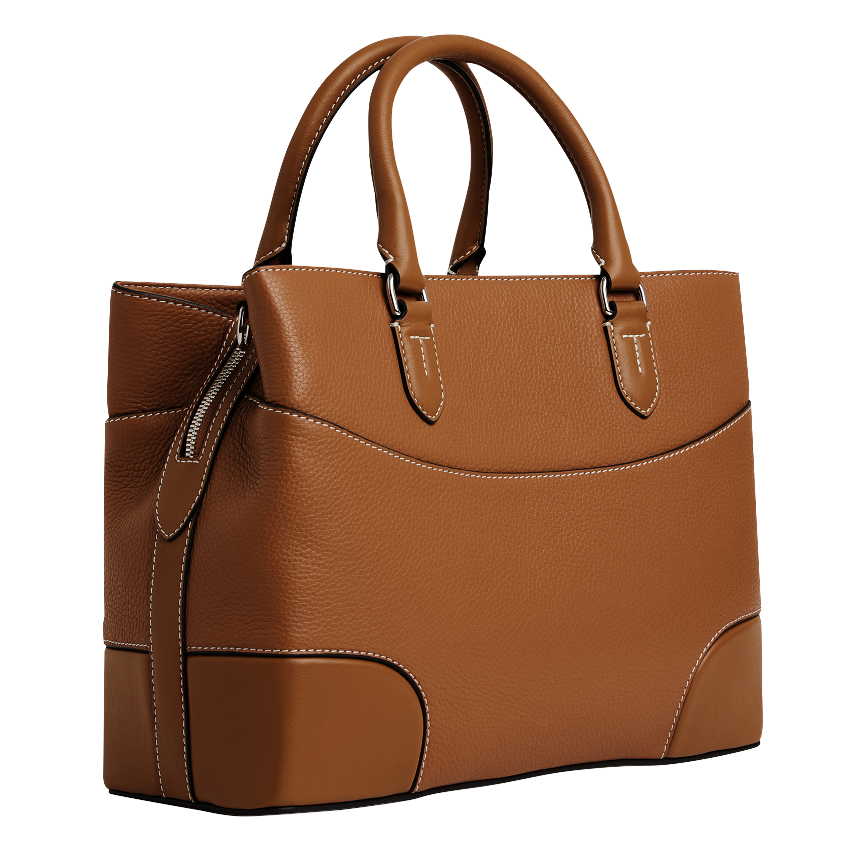 Sac à main en cuir grainé  LE TANNEUR Marron