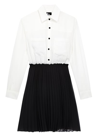 The kooples red pleated top shirt dress