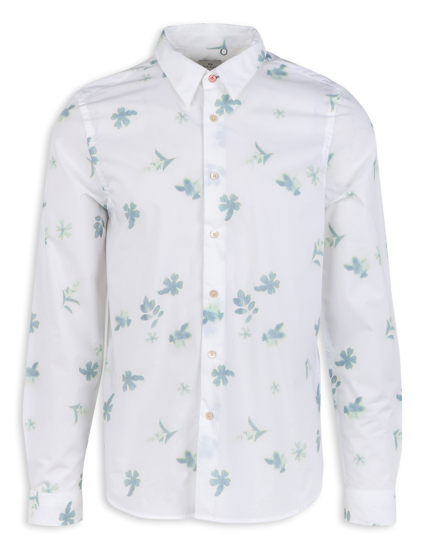 Printed organic cotton shirt with classic collar PAUL SMITH White