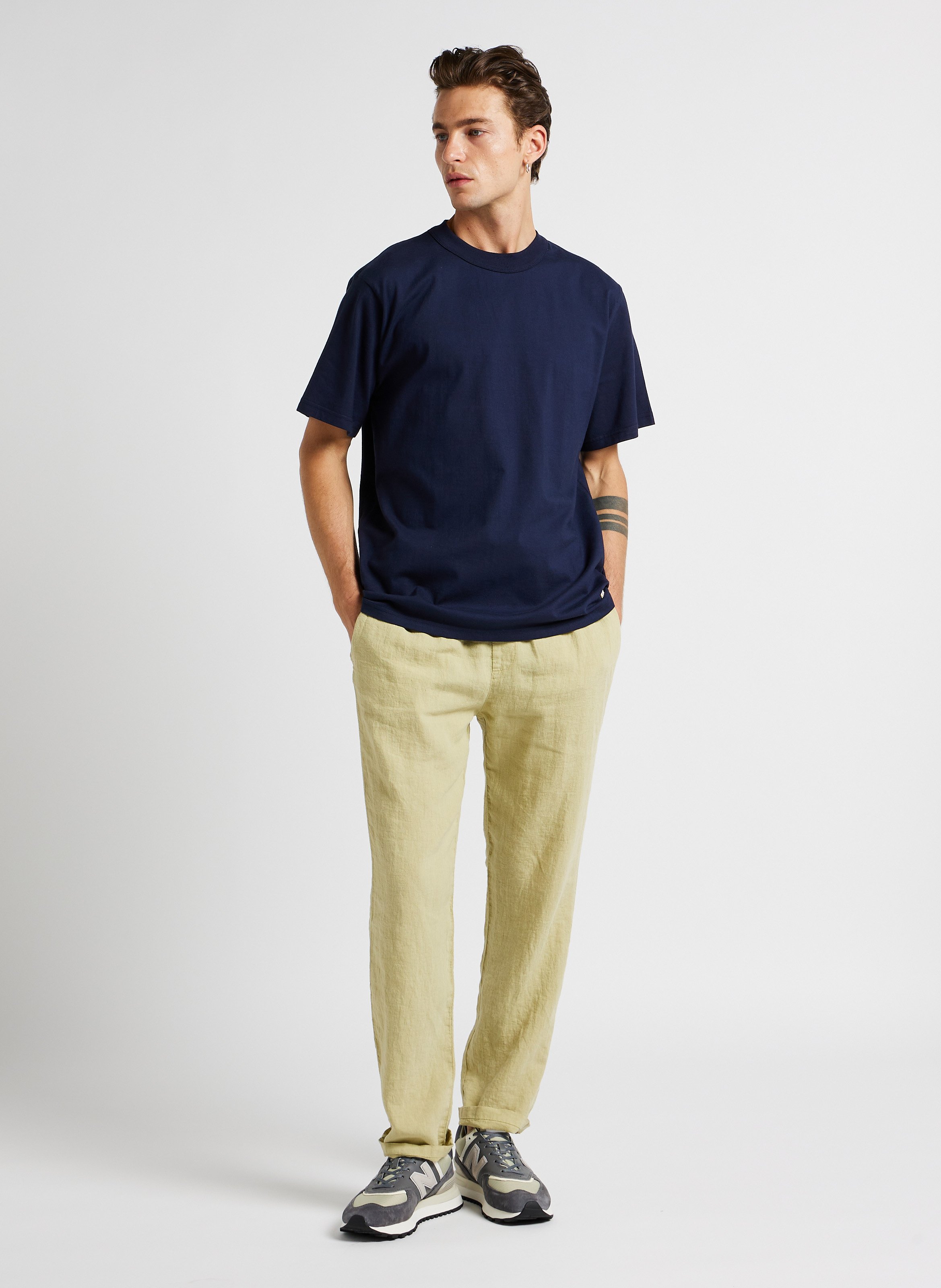 Tee-shirt droit ras du cou en coton bio ARMOR LUX Bleu