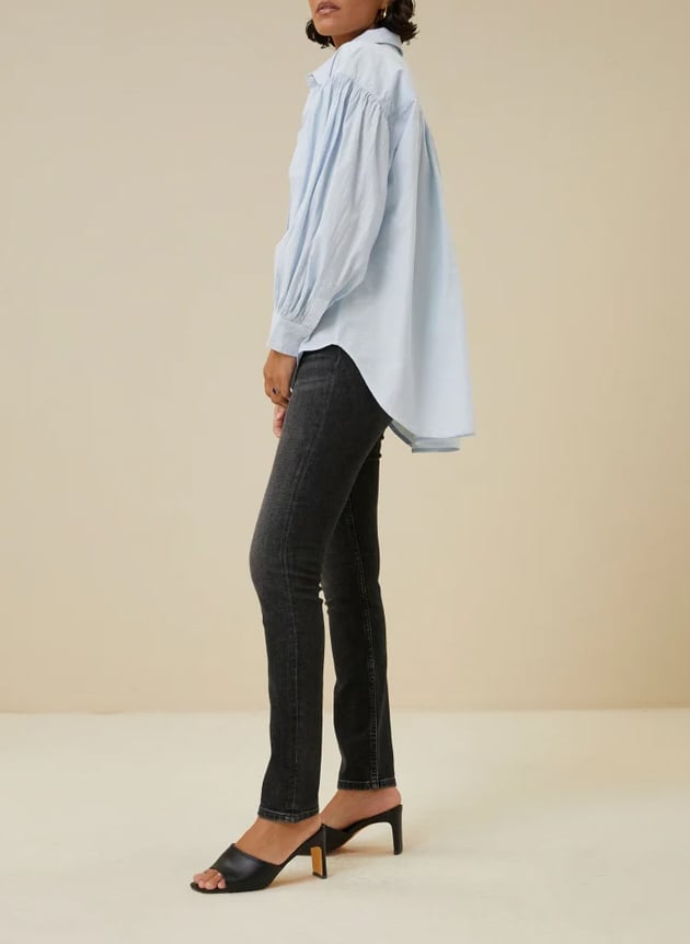 Katoenen blouse met klassieke kraag BY BAR Blauw