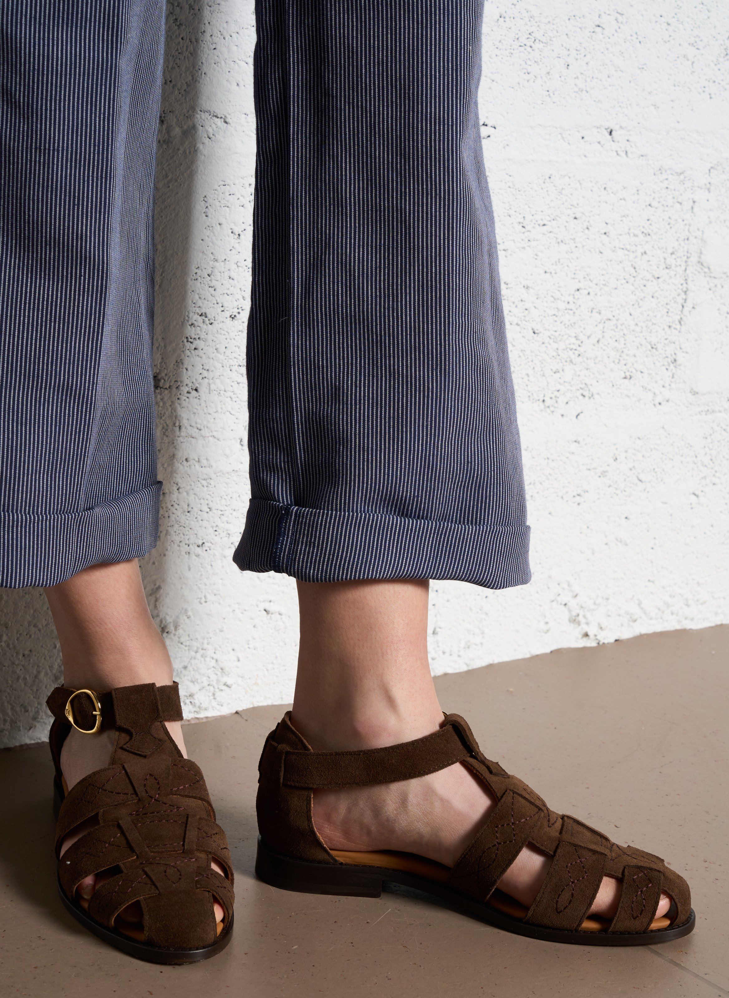 Velvet leather jellyfish SOCQUE PARIS Brown