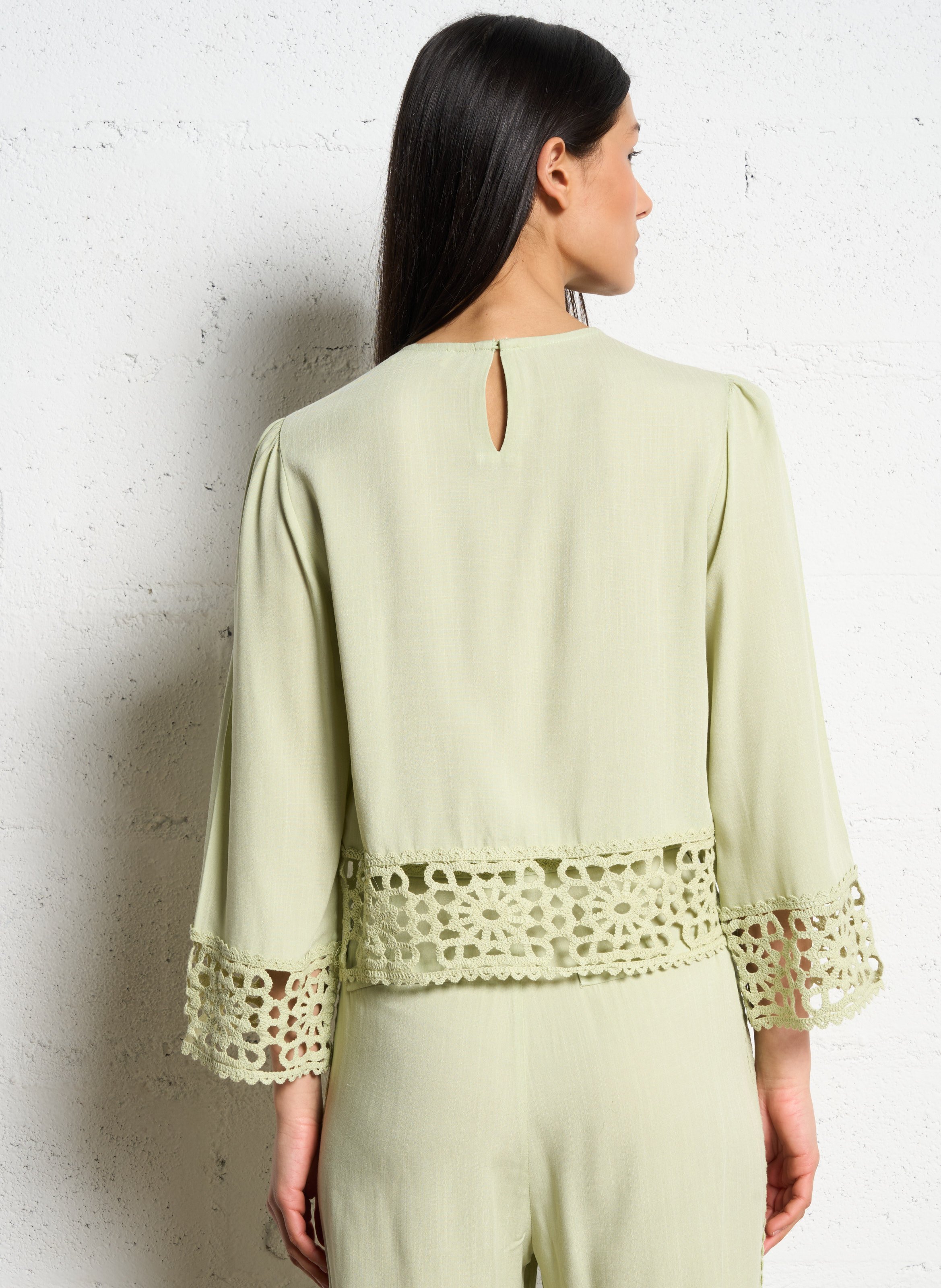 Blouse with round collar LA PETITE ETOILE Green