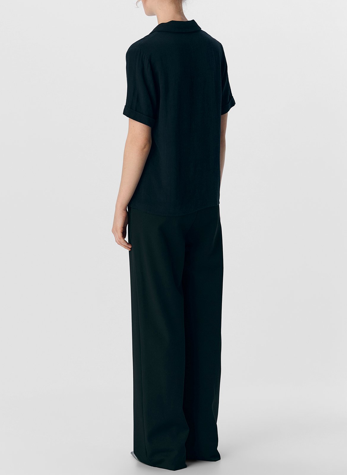 Straight-cut buttoned shirt OBJECT Black