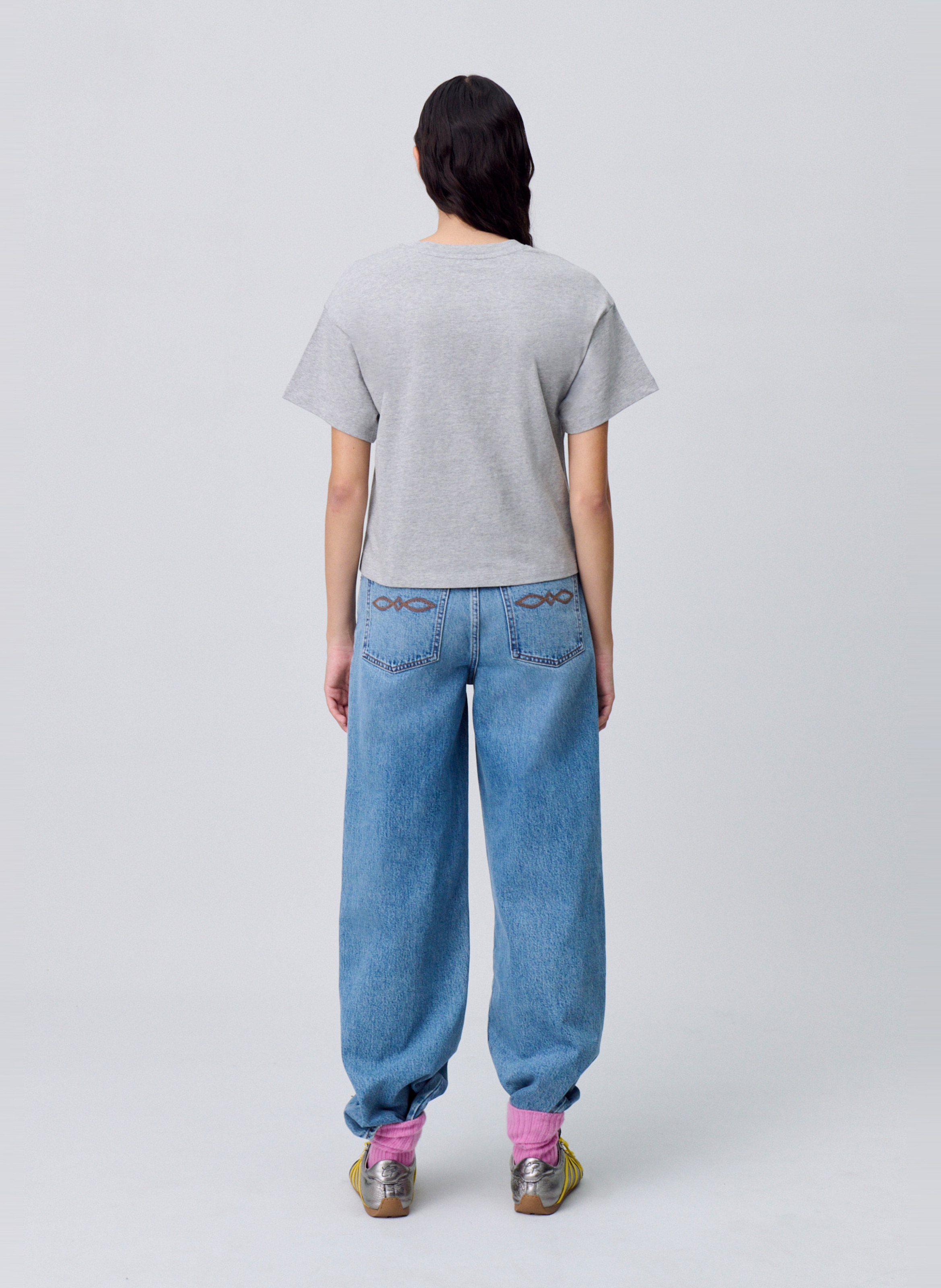 Recht, katoenen T-shirt CLAUDIE PIERLOT Grijs