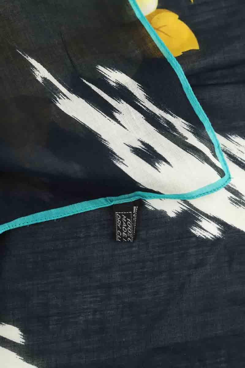 Cotton square scarf KENZO - SECONDE MAIN Black