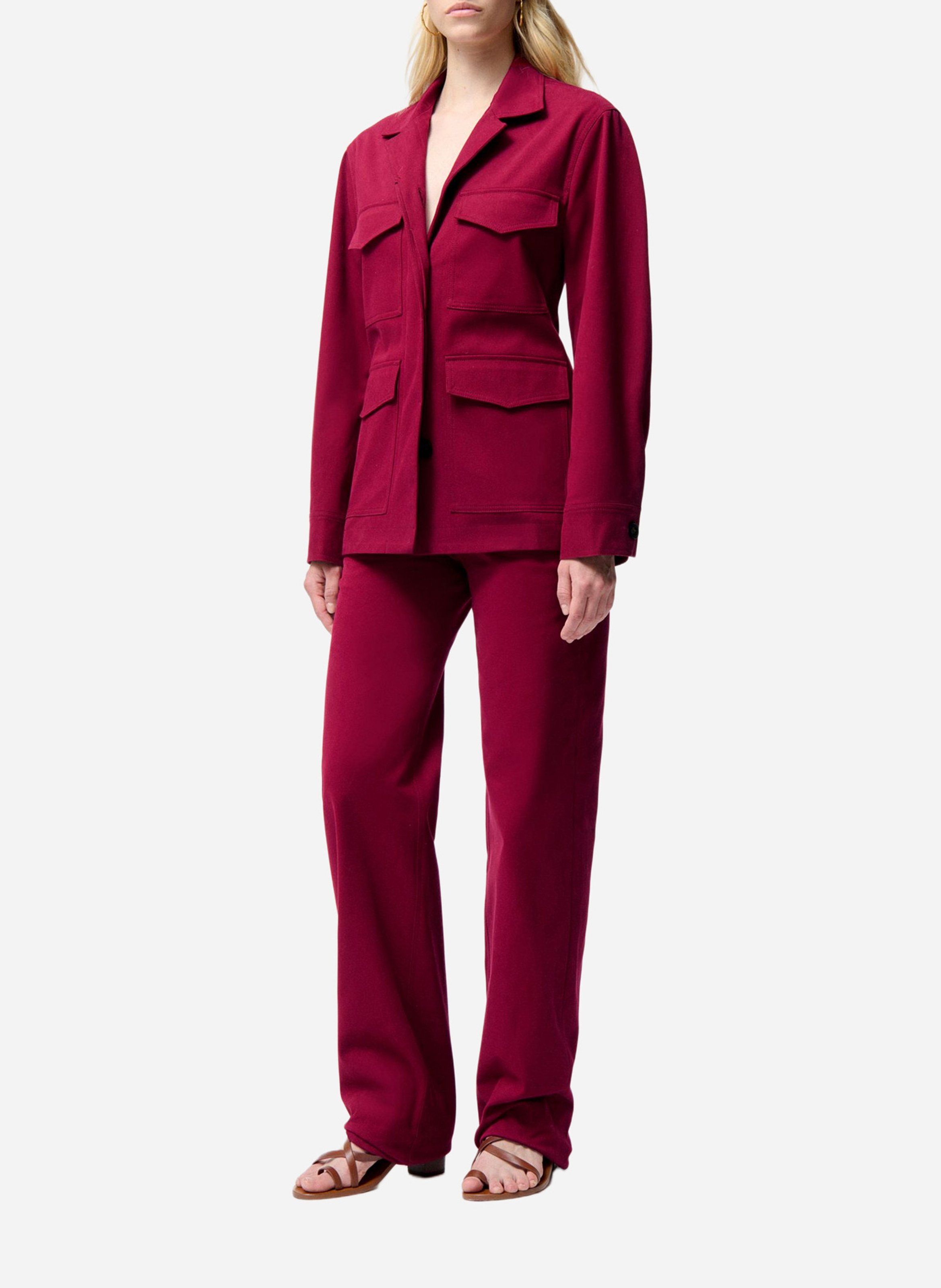 Veste oversize col tailleur en coton VANESSA BRUNO Rouge