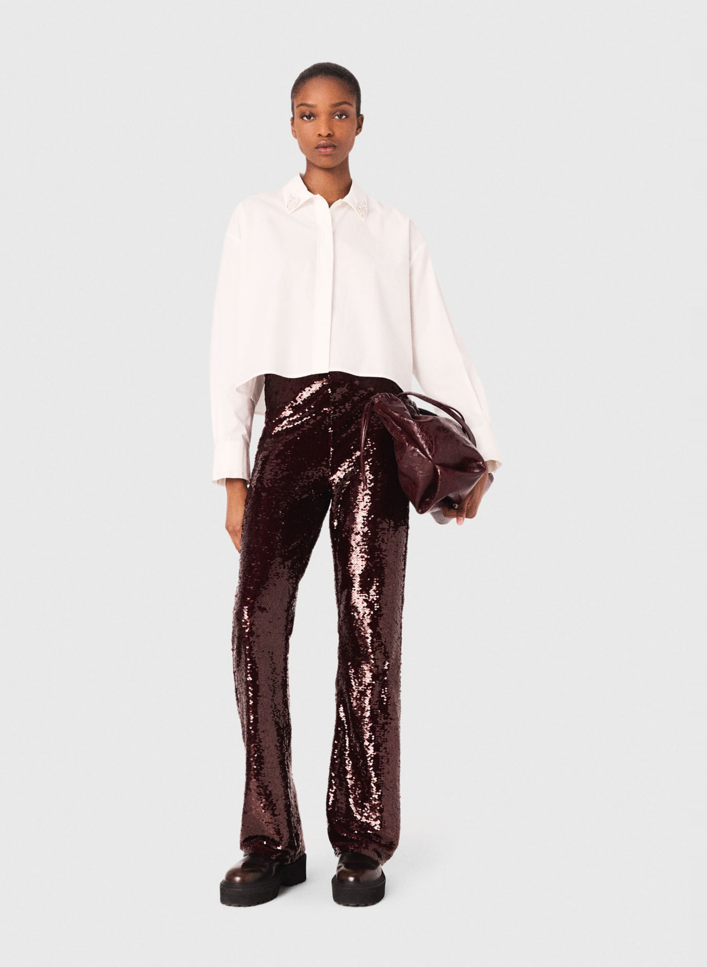 Blouse met klassieke kraag MAJE Wit