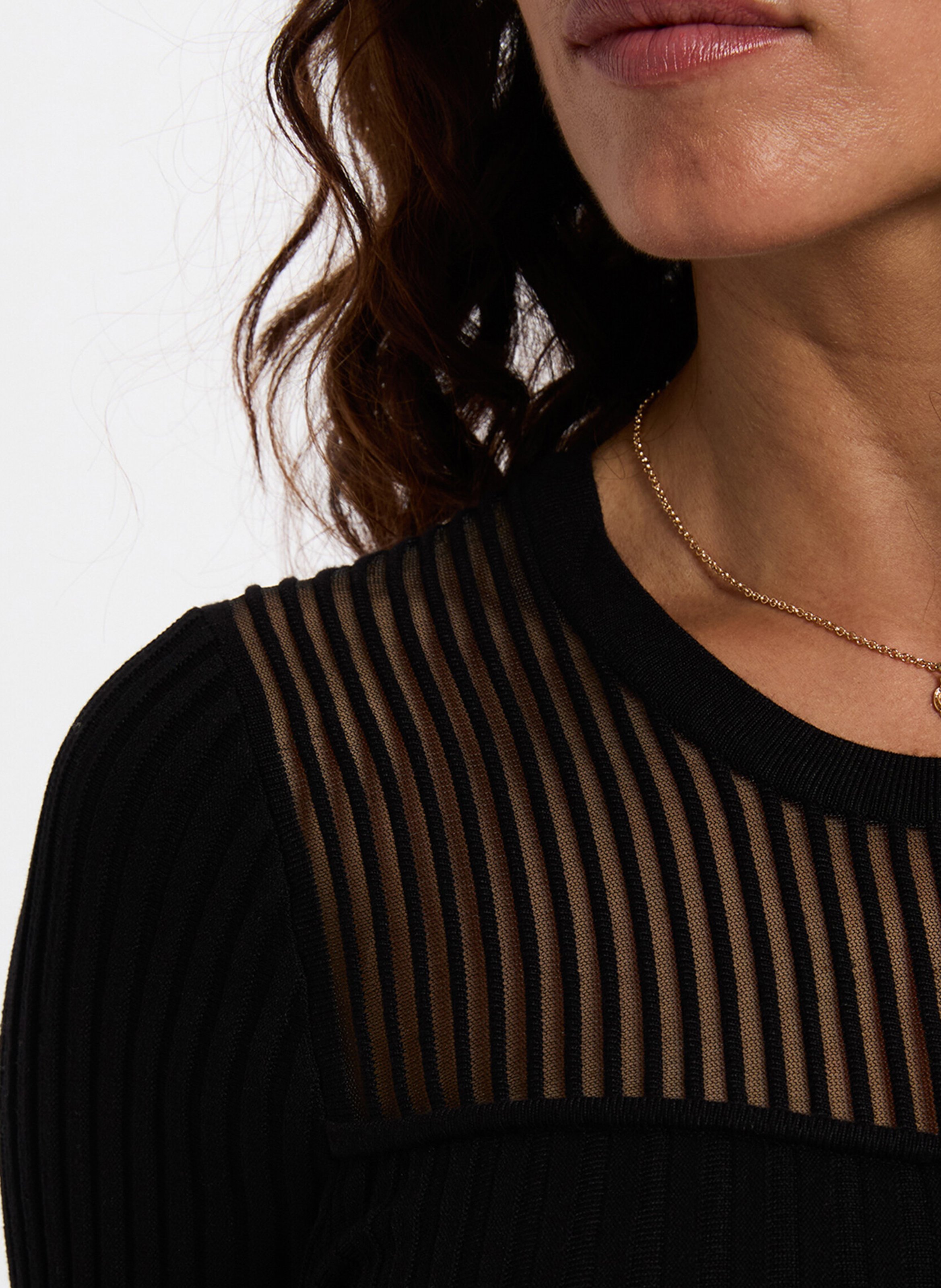 Robe col rond en maille  MORGAN Noir