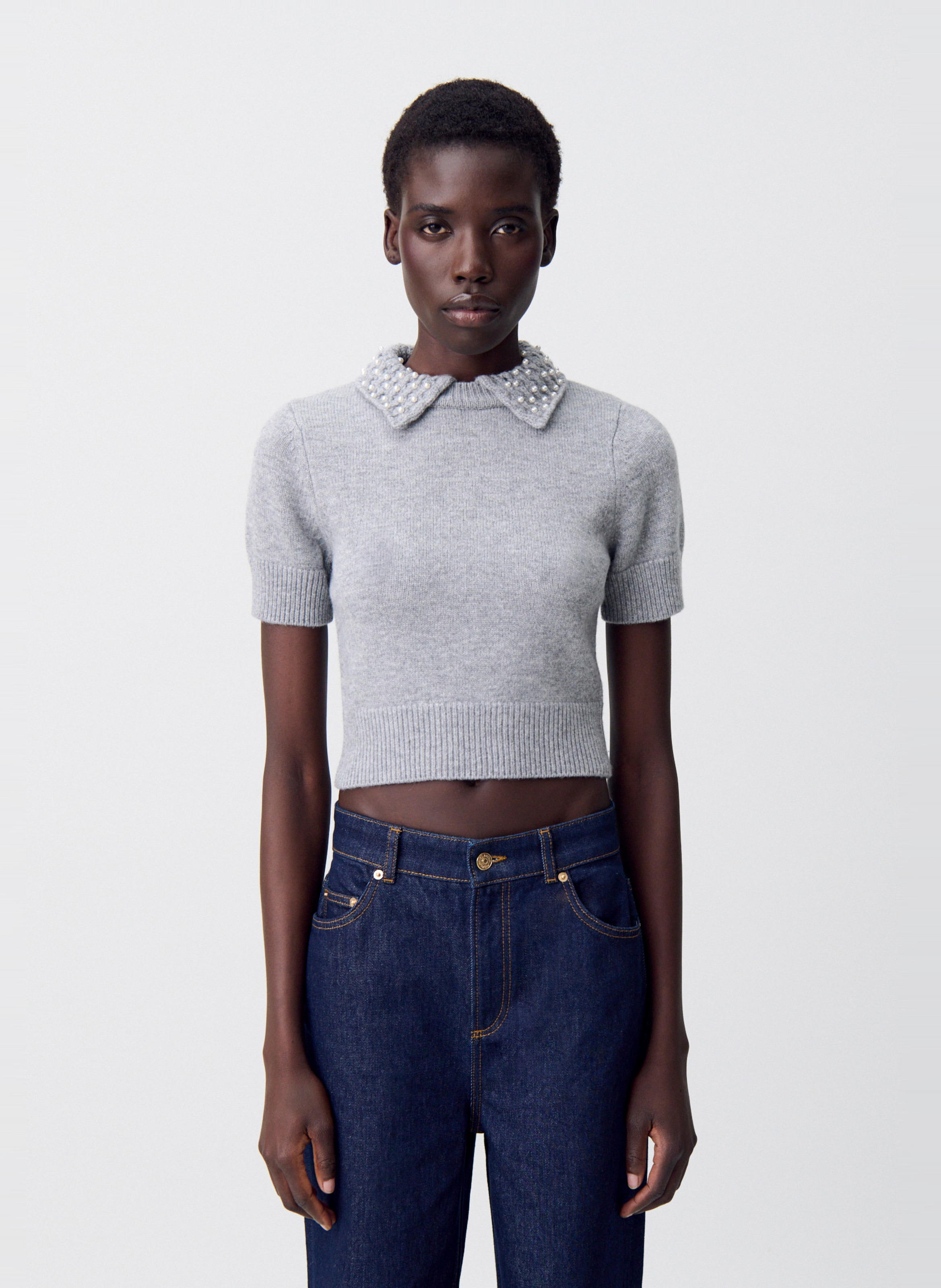 Top ajusté en laine et cachemire CLAUDIE PIERLOT