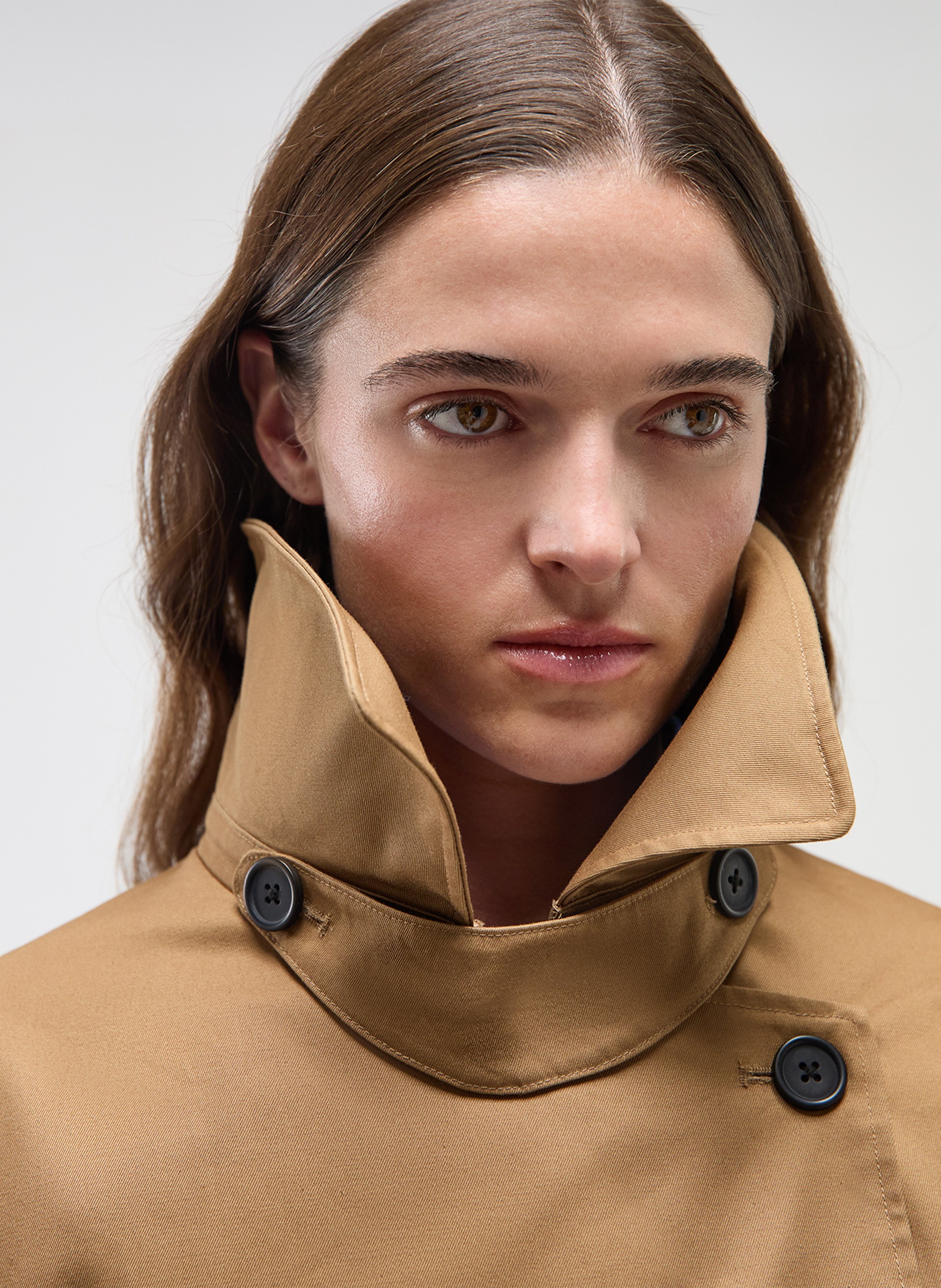 Cotton gabardine straight-cut trench LAAGAM Beige