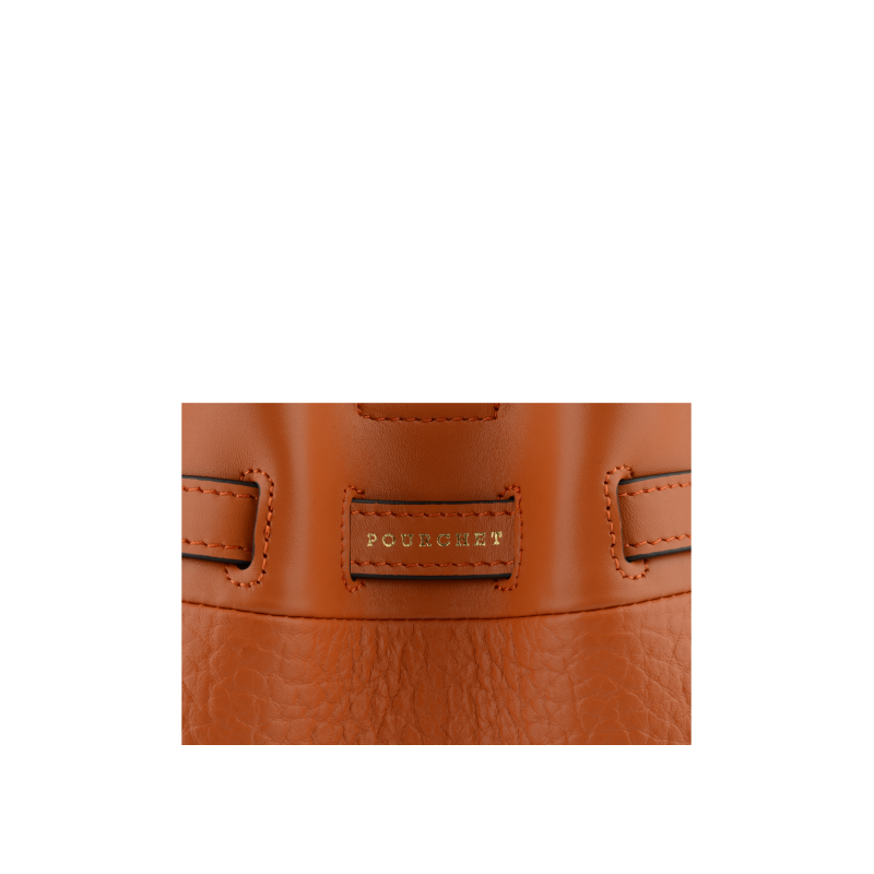 Shoulder bag - cowhide leather POURCHET Orange