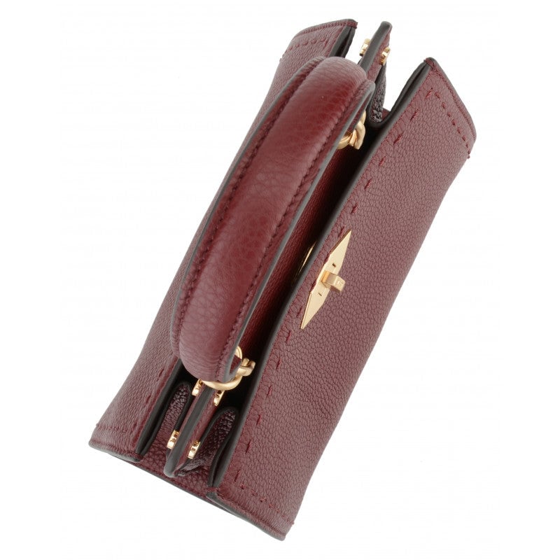 Handbag - cowhide leather POURCHET Red