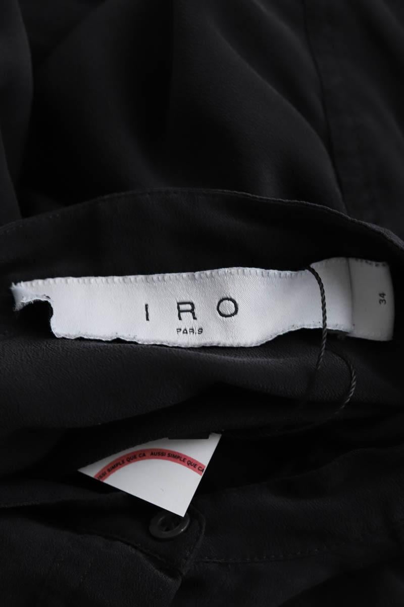 Printed silk satin classic-collar shirt IRO - Seconde Main Black