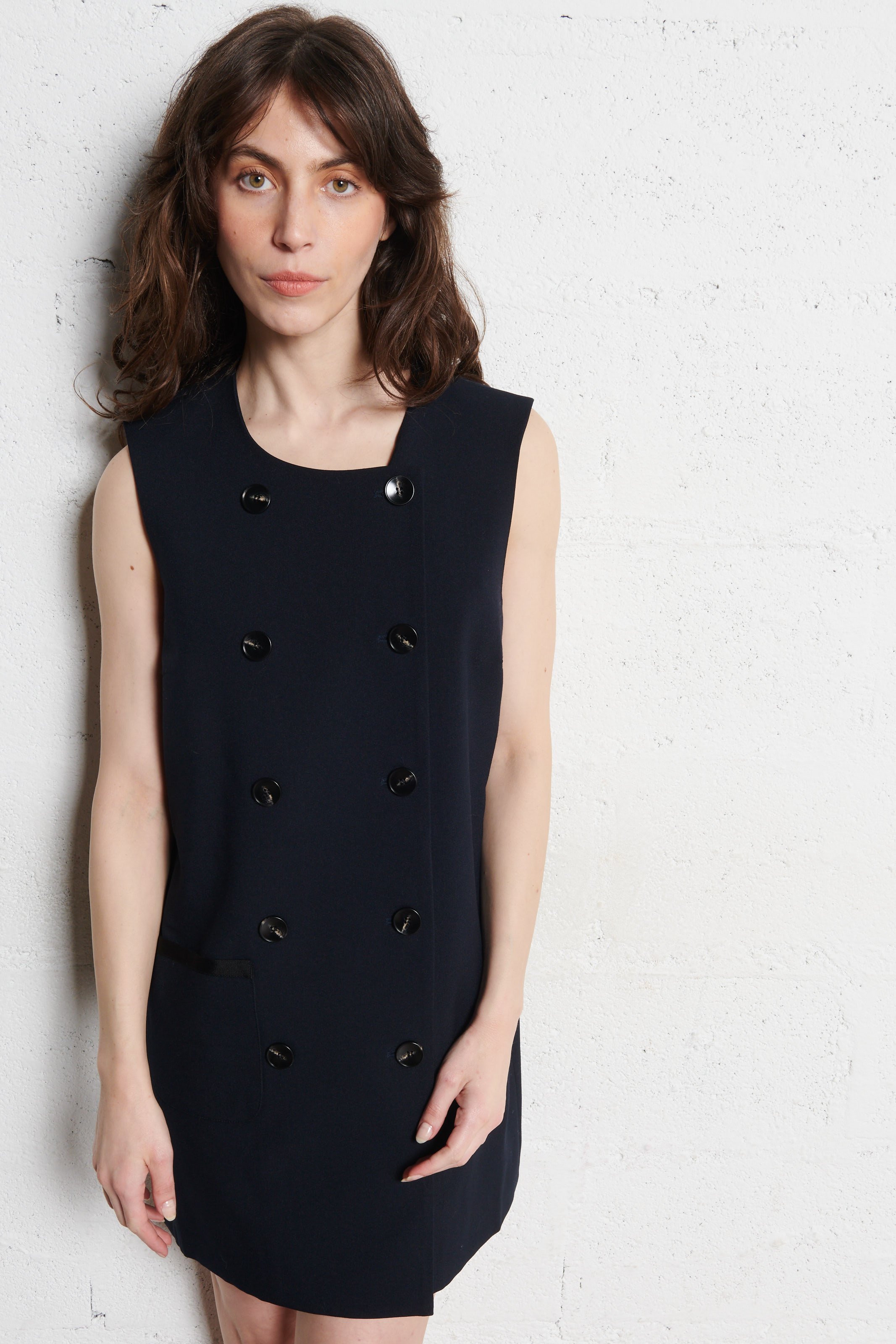 Robe courte droite col rond STELLA NOVA Bleu