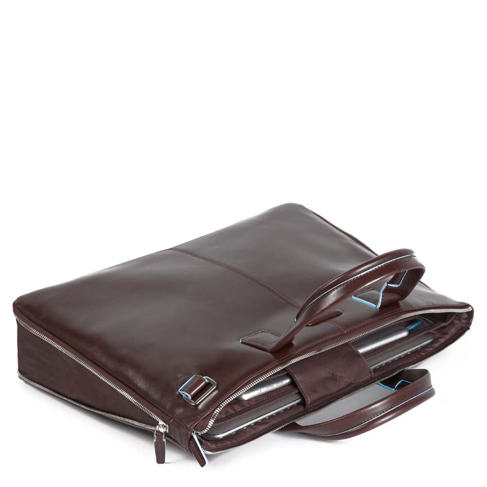 Expandable laptop bag PIQUADRO Brown