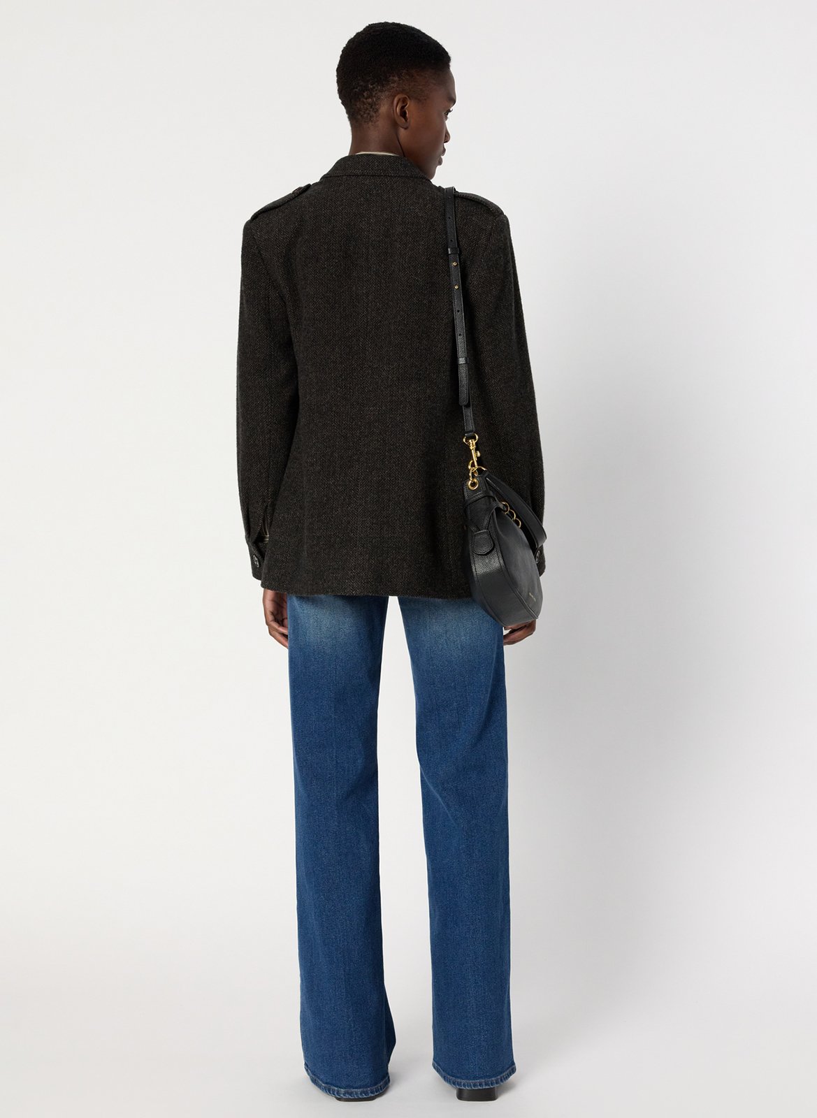 Fitted wool-blend suit collar jacket GERARD DAREL Grey