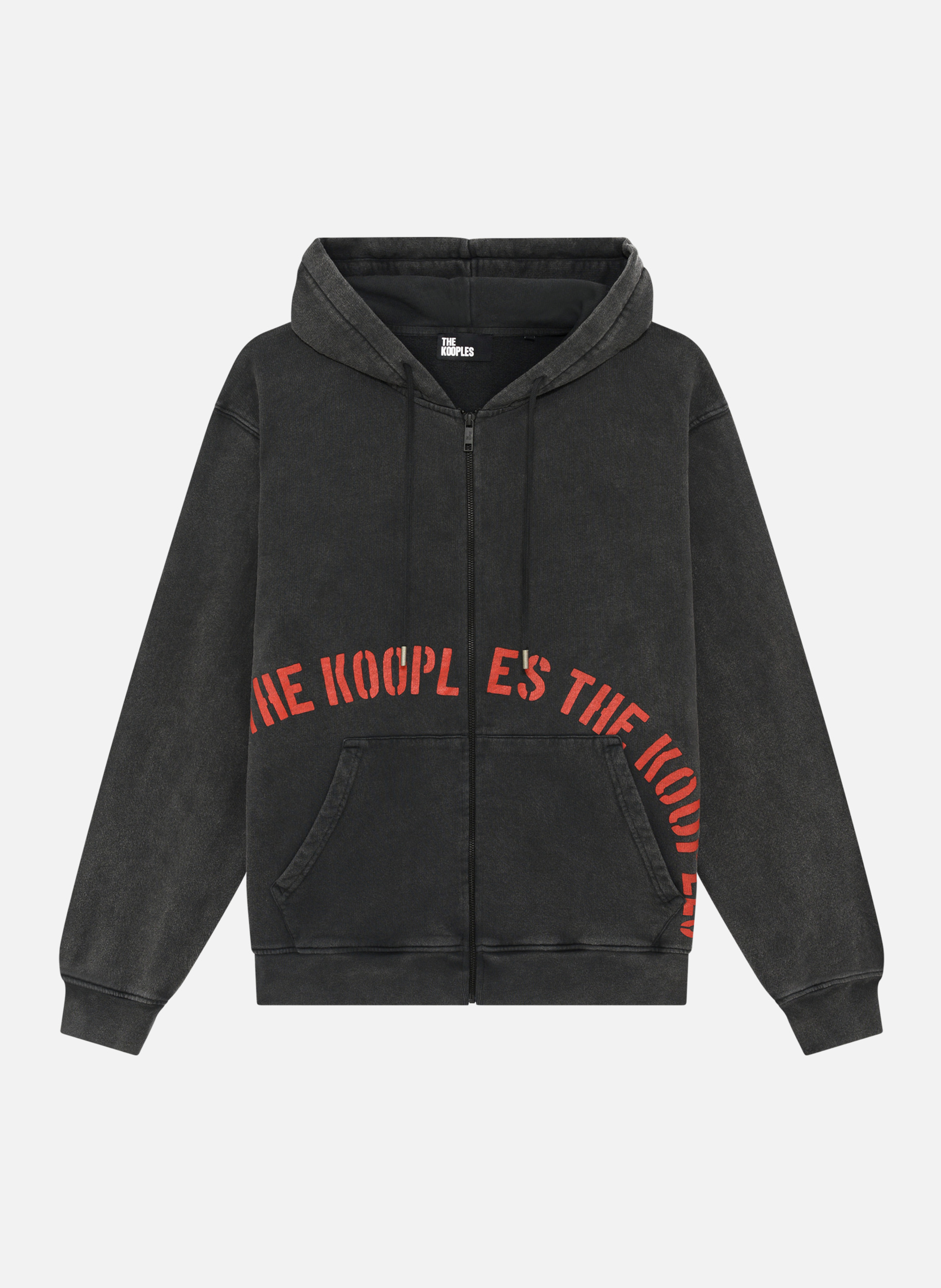 Zip-up sweatshirt with screen printing THE KOOPLES Black