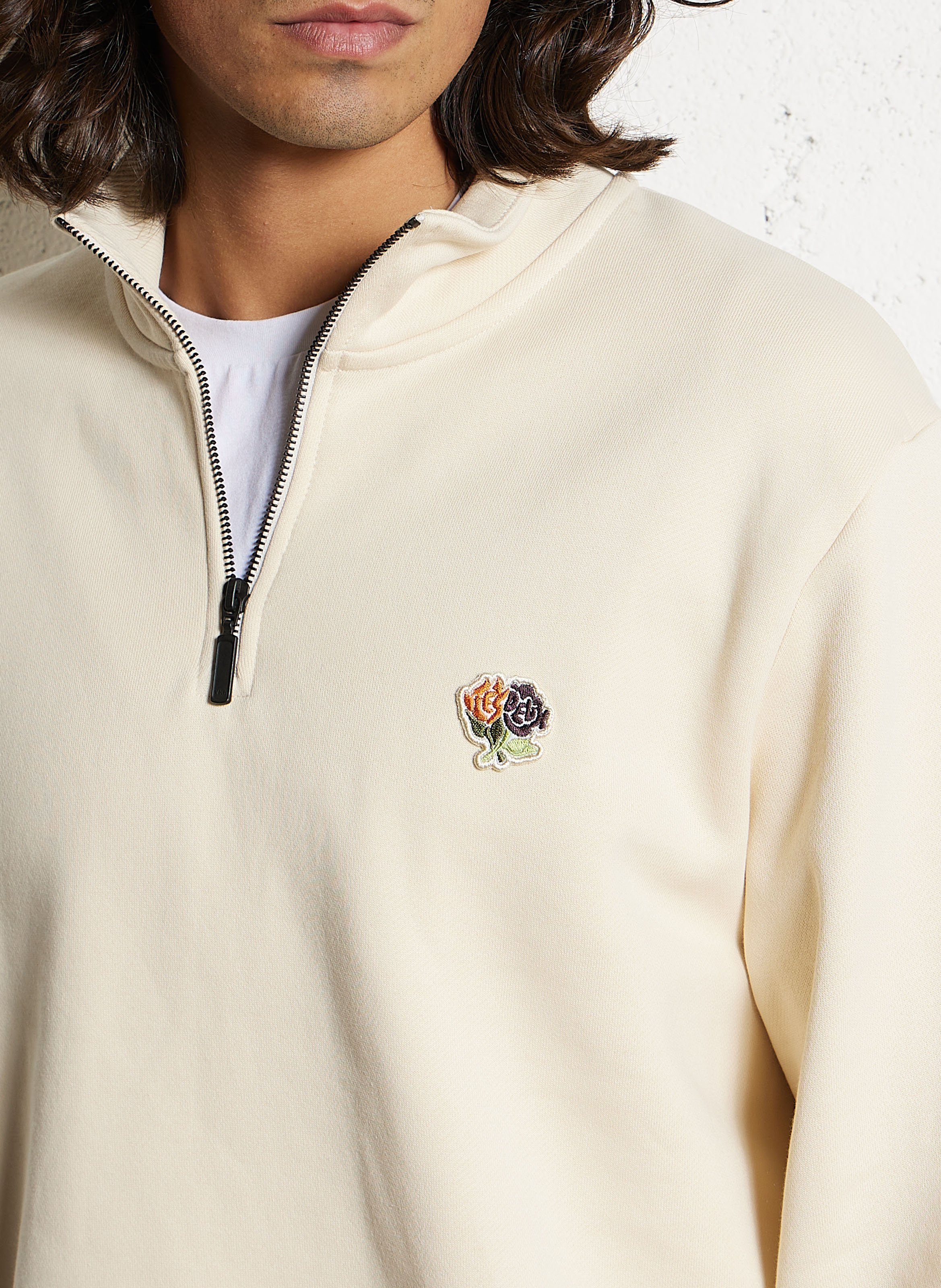 Sweat oversize col montant en coton LES DEUX Beige