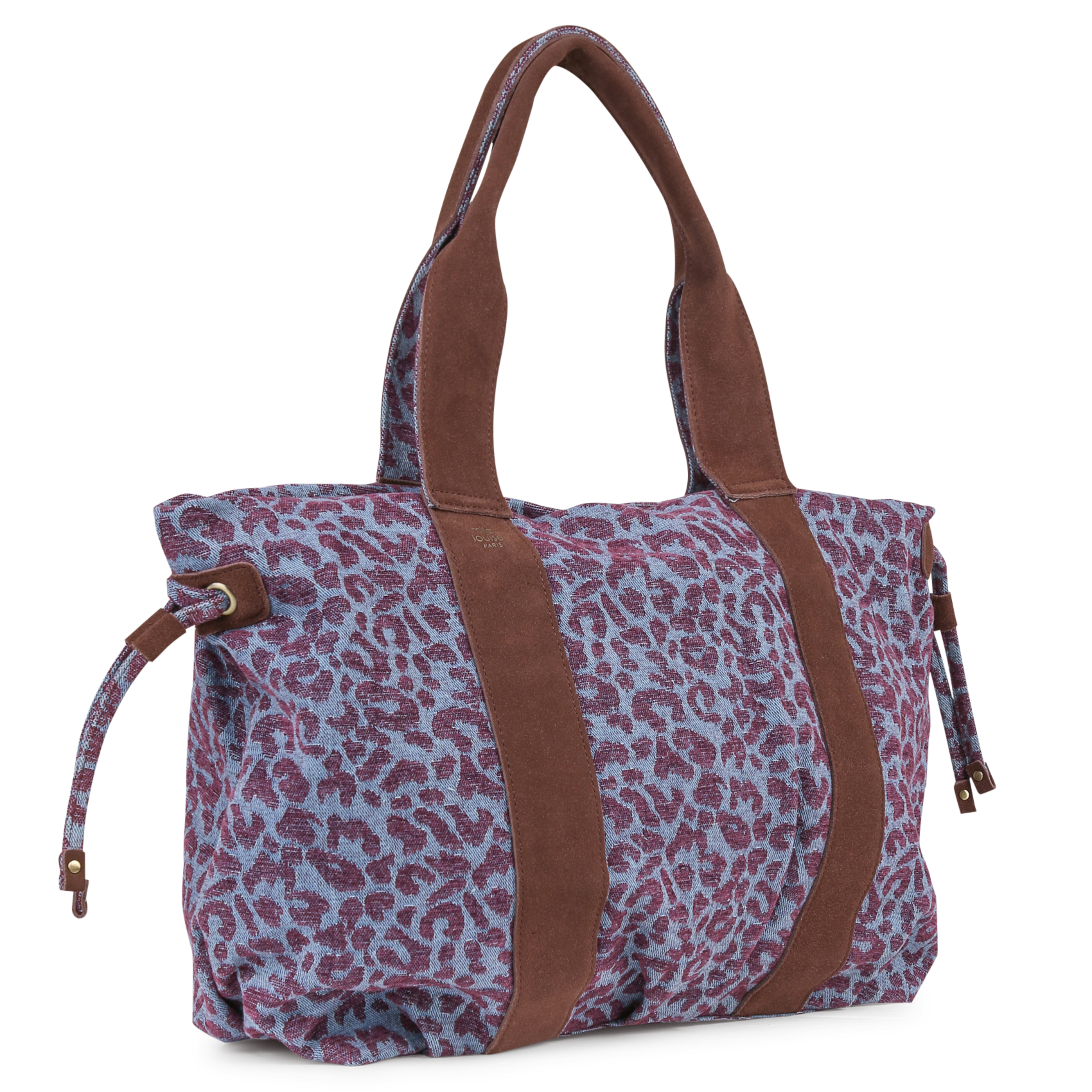 Shopper van bedrukte jacquard MILA LOUISE Bruin