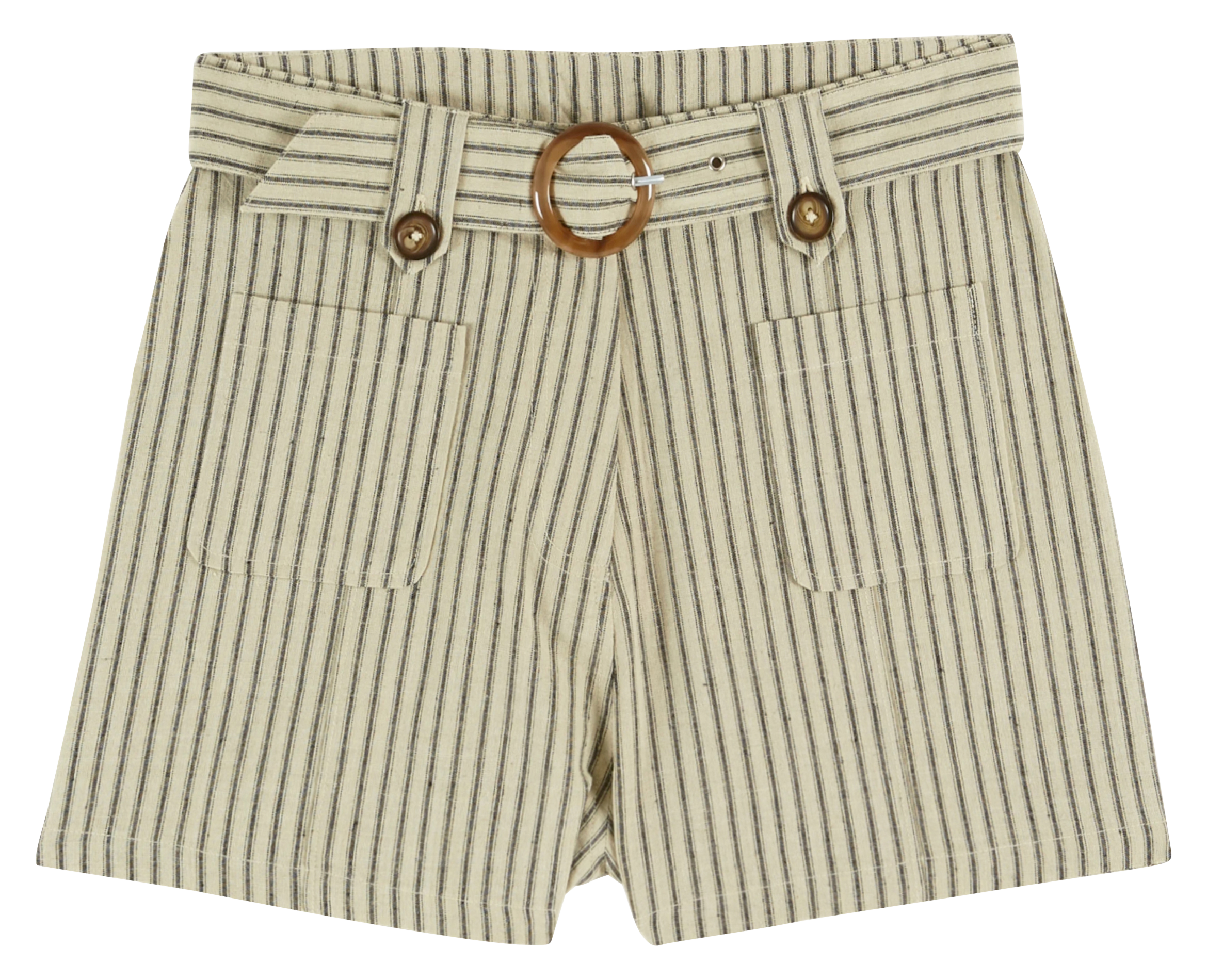 Short rayé en coton mélangé EMILE ET IDA Beige