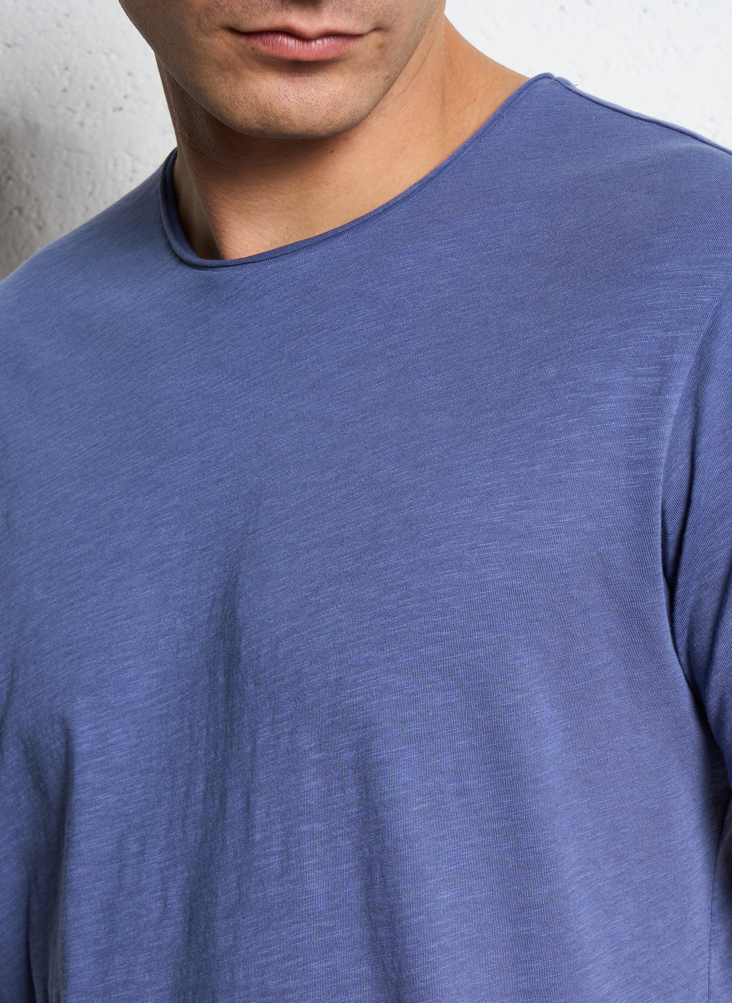 Gerade geschnittenes Rundhals-T-Shirt aus Baumwolle IKKS Blau