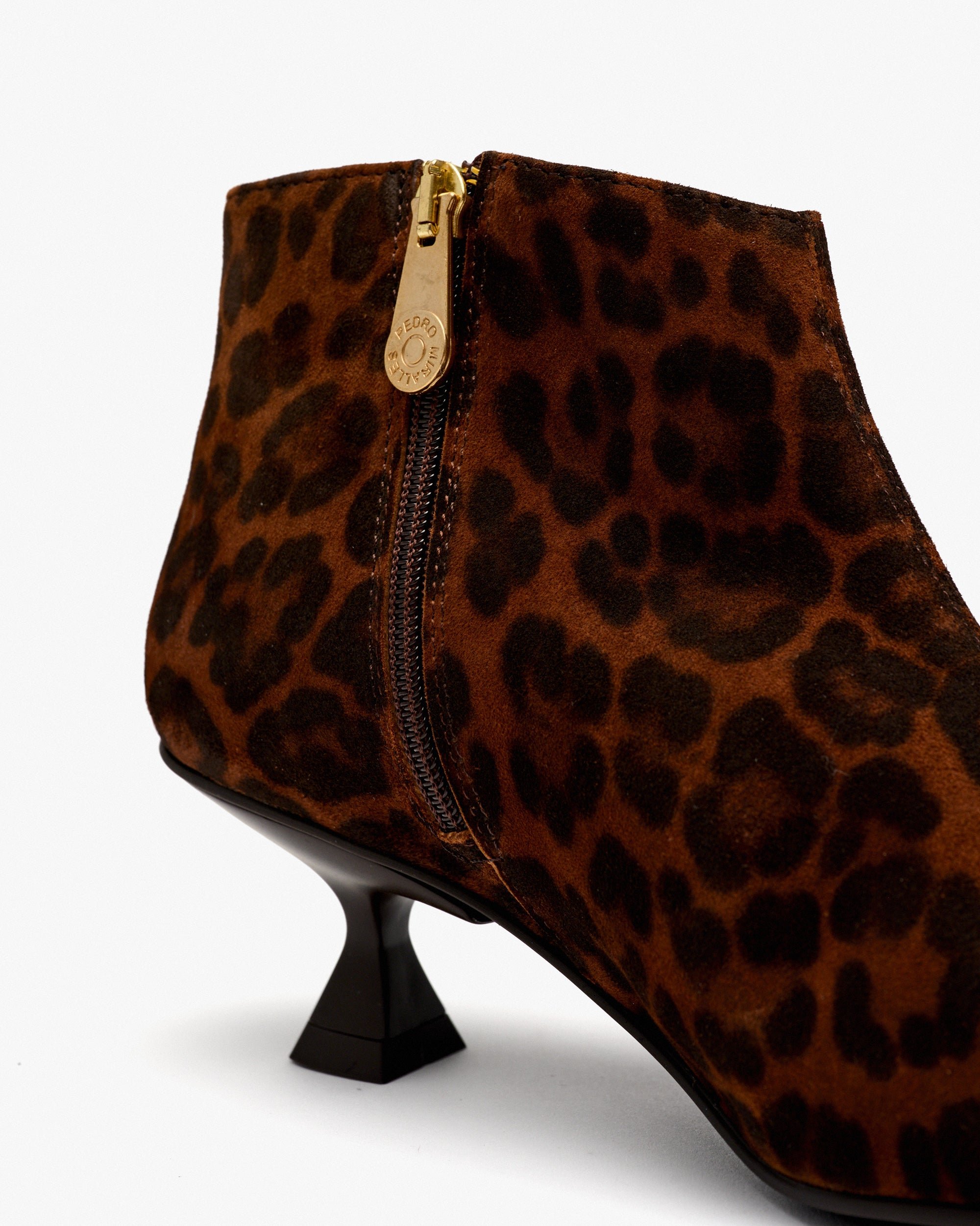 Leopard print suede heeled ankle boots PEDRO MIRALLES Brown