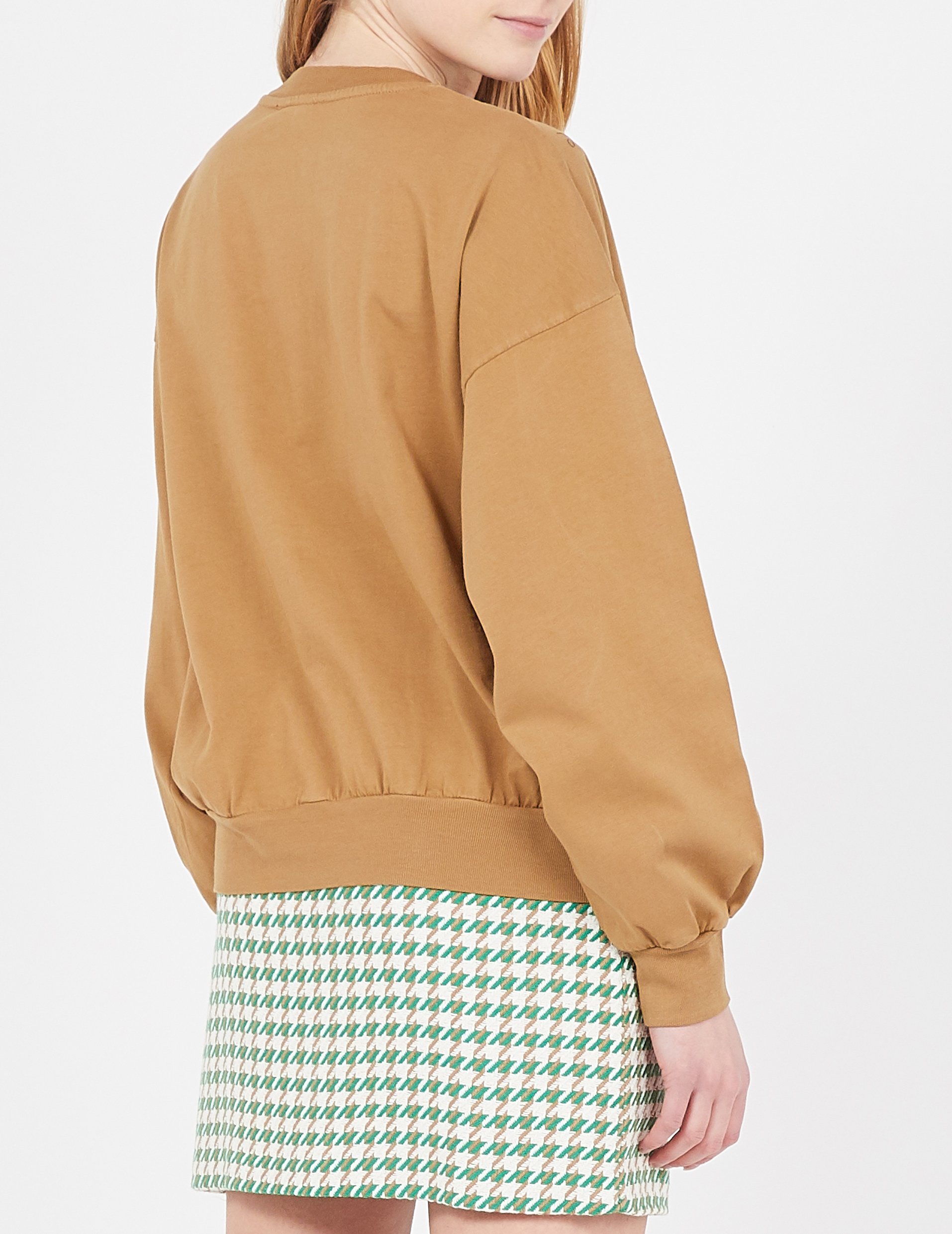 Mini jupe motif pied-de-poule en coton mélangé  IMPERIAL Blanc