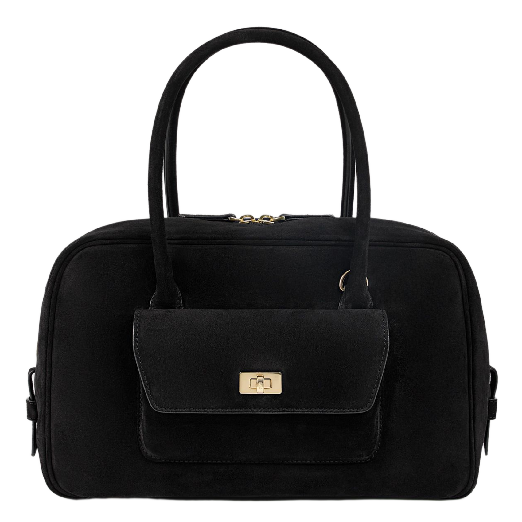 Sac cabas en cuir velours SANDRO Noir