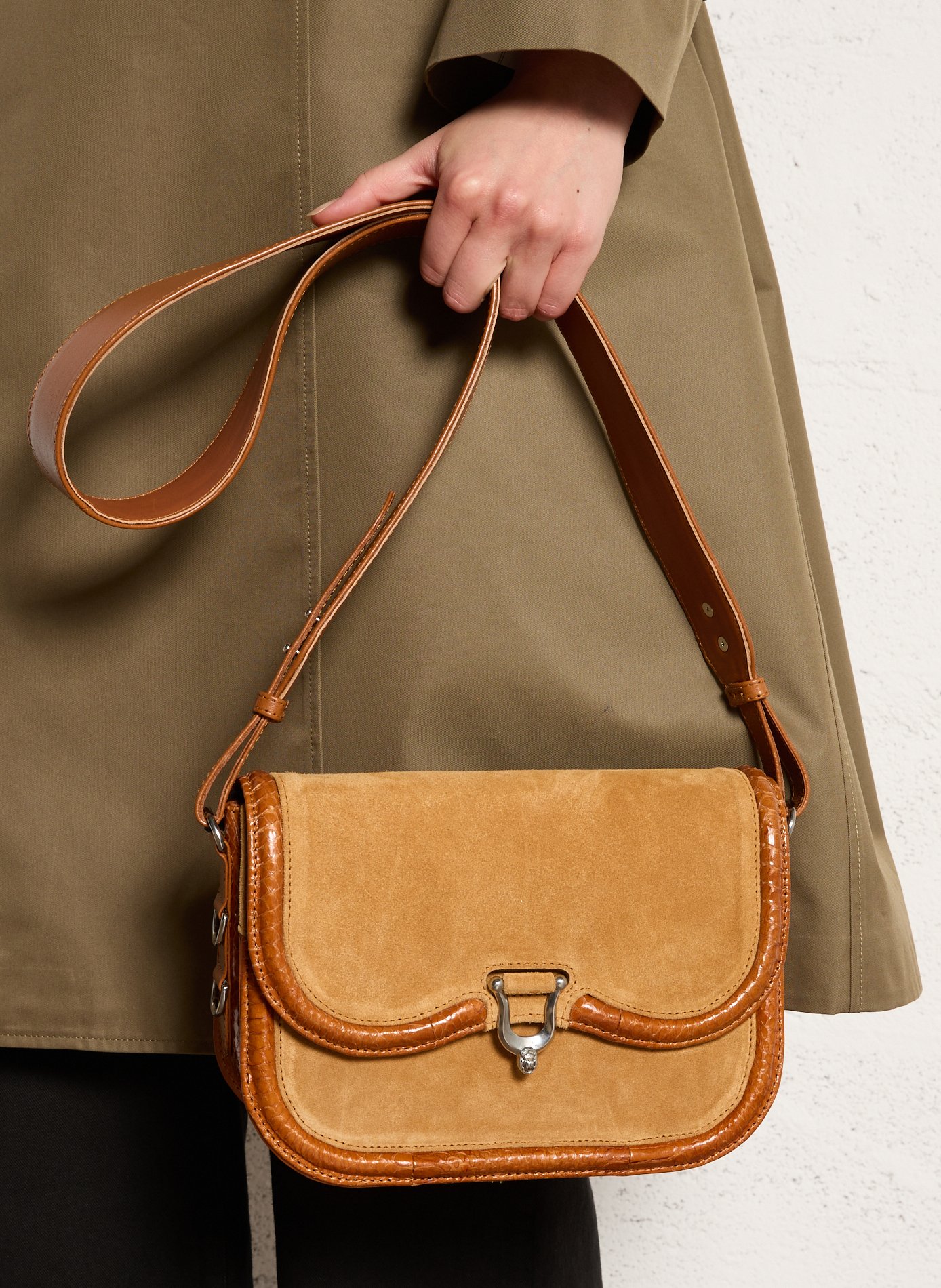 Dori leather shoulder bag CLARIS VIROT Brown