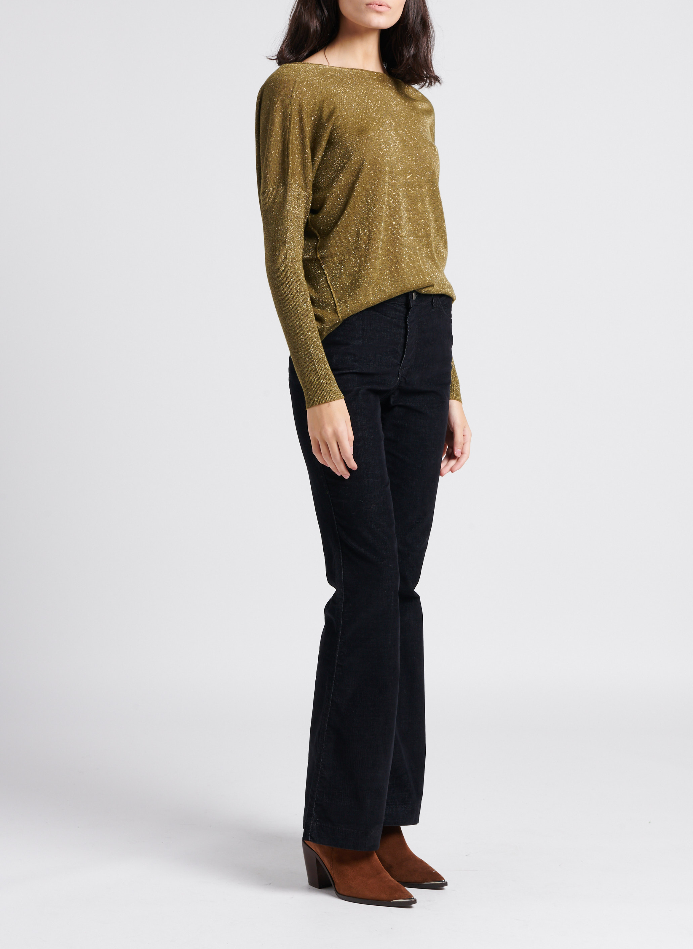 Loose-fit round-neck sweater Yellow