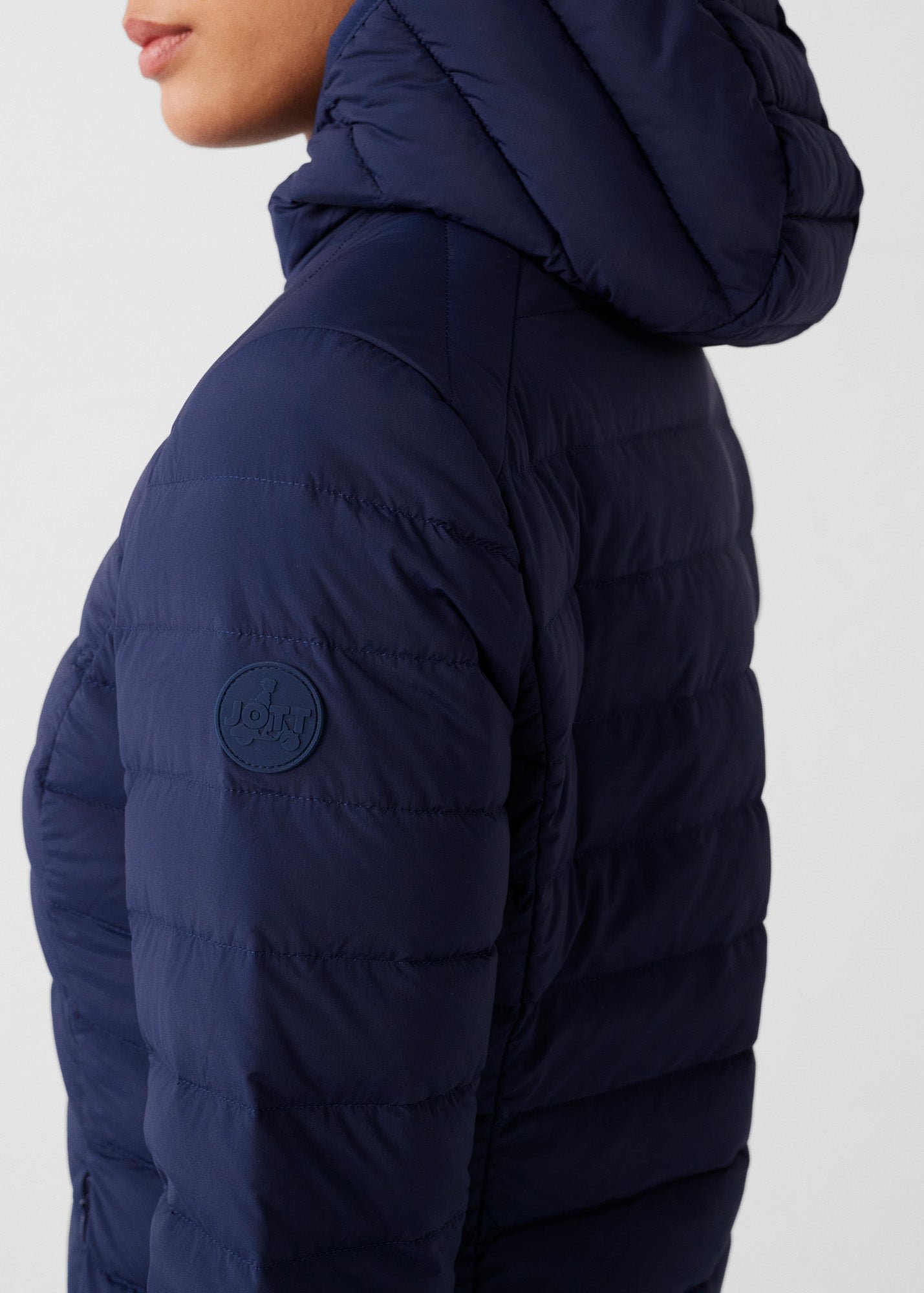 Lightweight stretch hooded puffer jacket Salma JOTT Blue