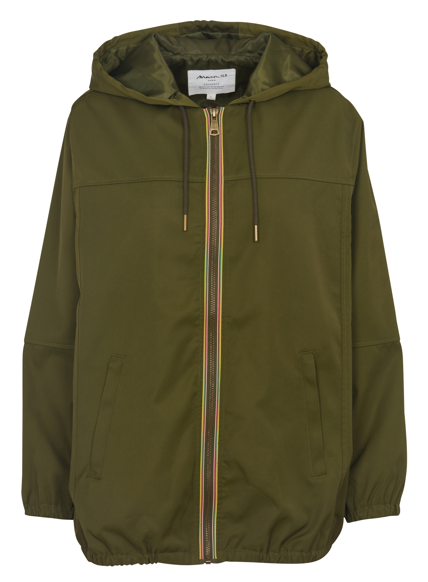 Parka droite col rond à capuche MAISON 123 Kaki