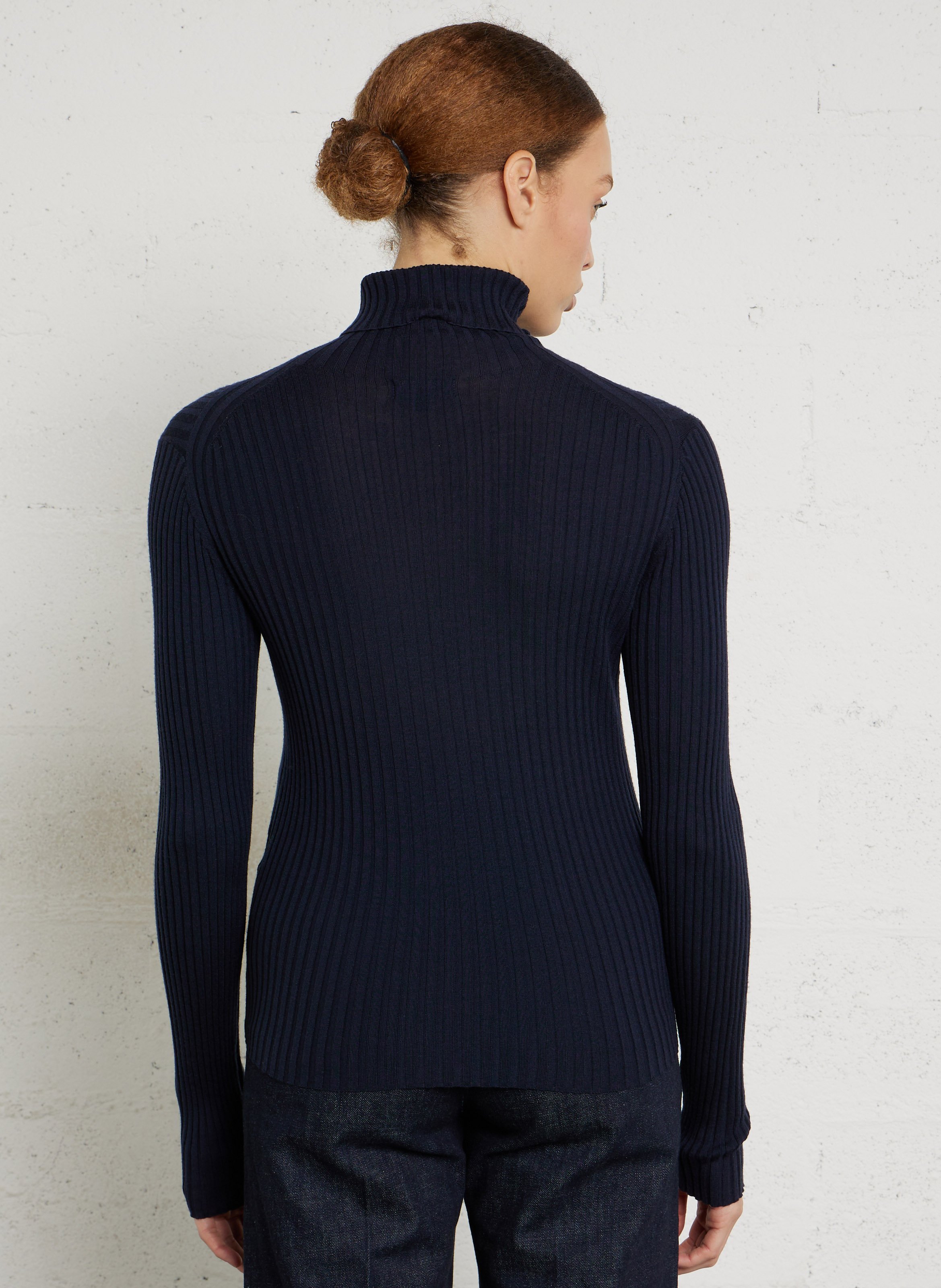 Taillierter Rollkragenpullover aus Merinowolle SOEUR Blau
