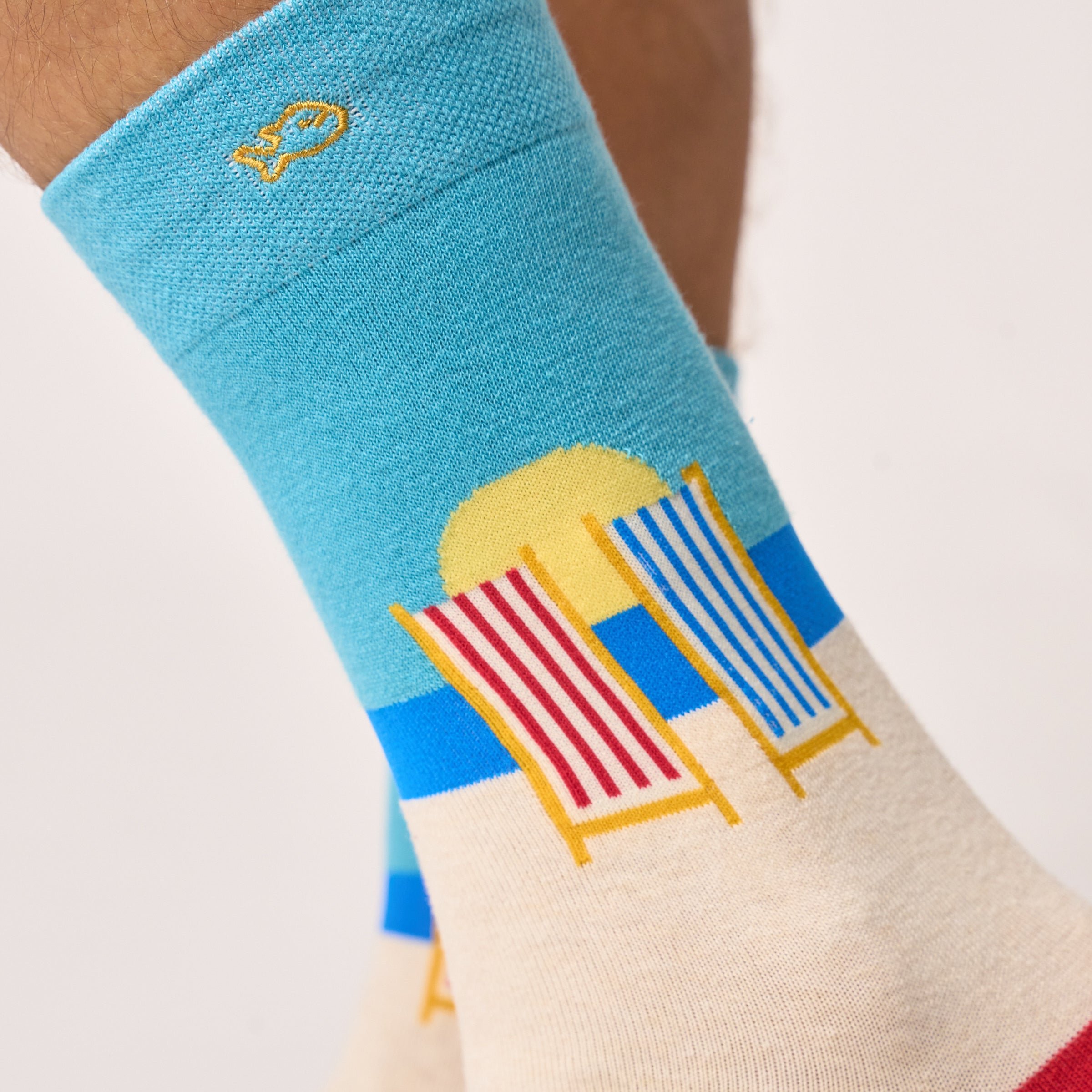 Combed Cotton Socks with Patterns BILLYBELT White