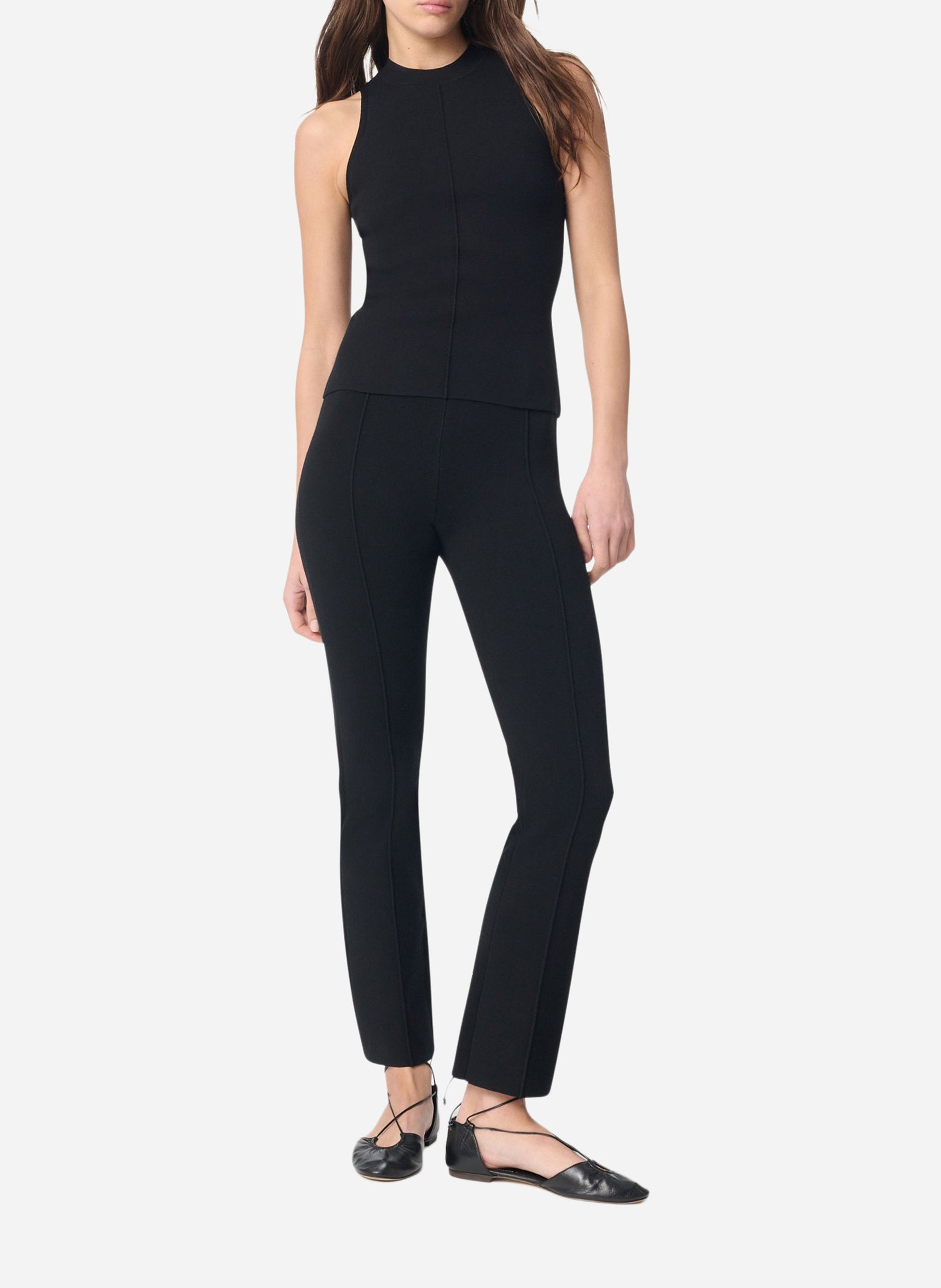 Elasticated bootcut trousers in a solid color VANESSA BRUNO Black
