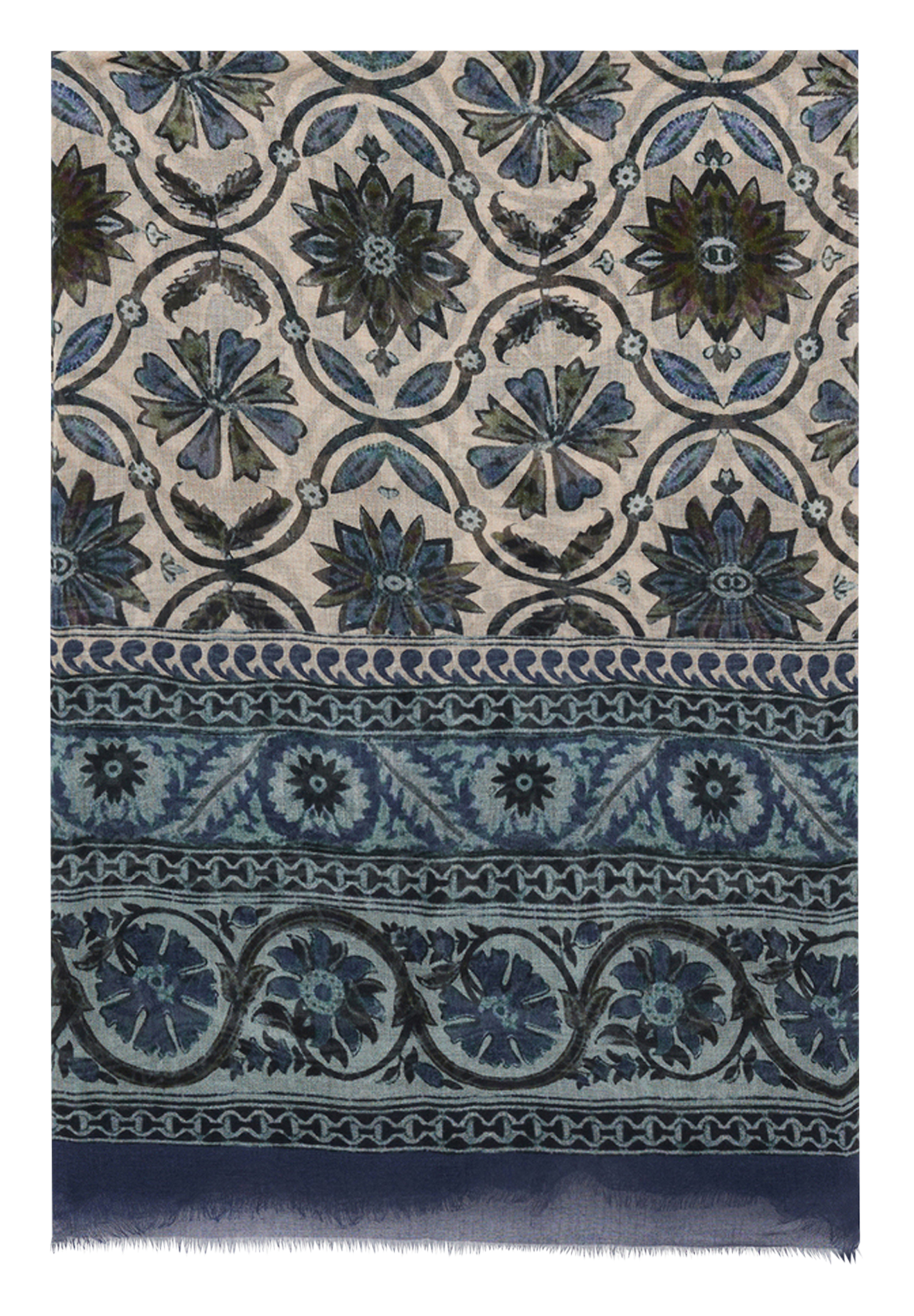 Floral print floaty scarf GERARD DAREL Blue